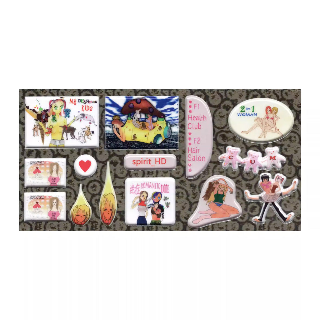 niptong Indie Pink Girl Art Sticker Set