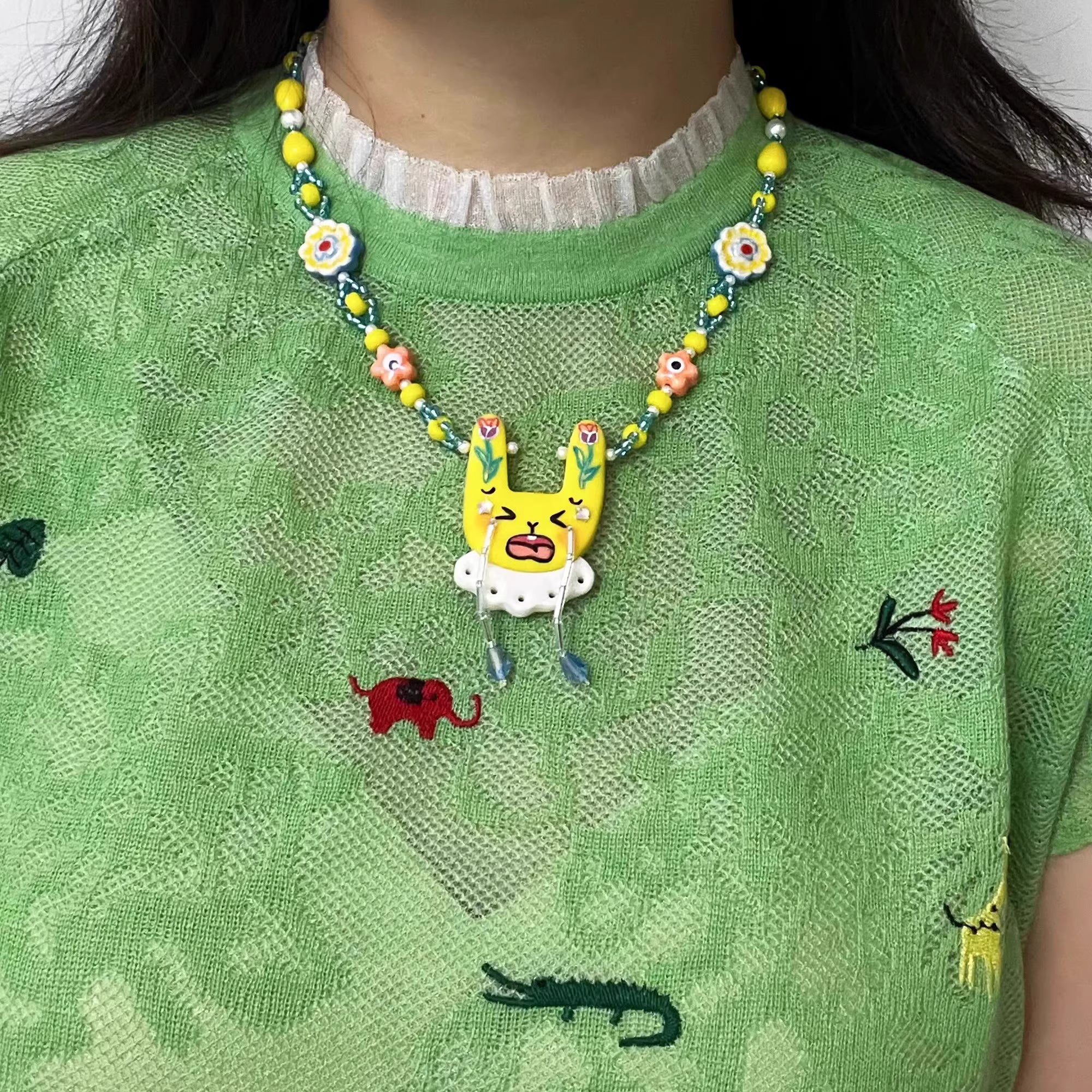 Cry Bunny Necklace