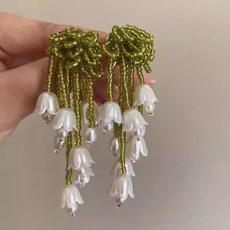Forest Lily Tassel Earrings