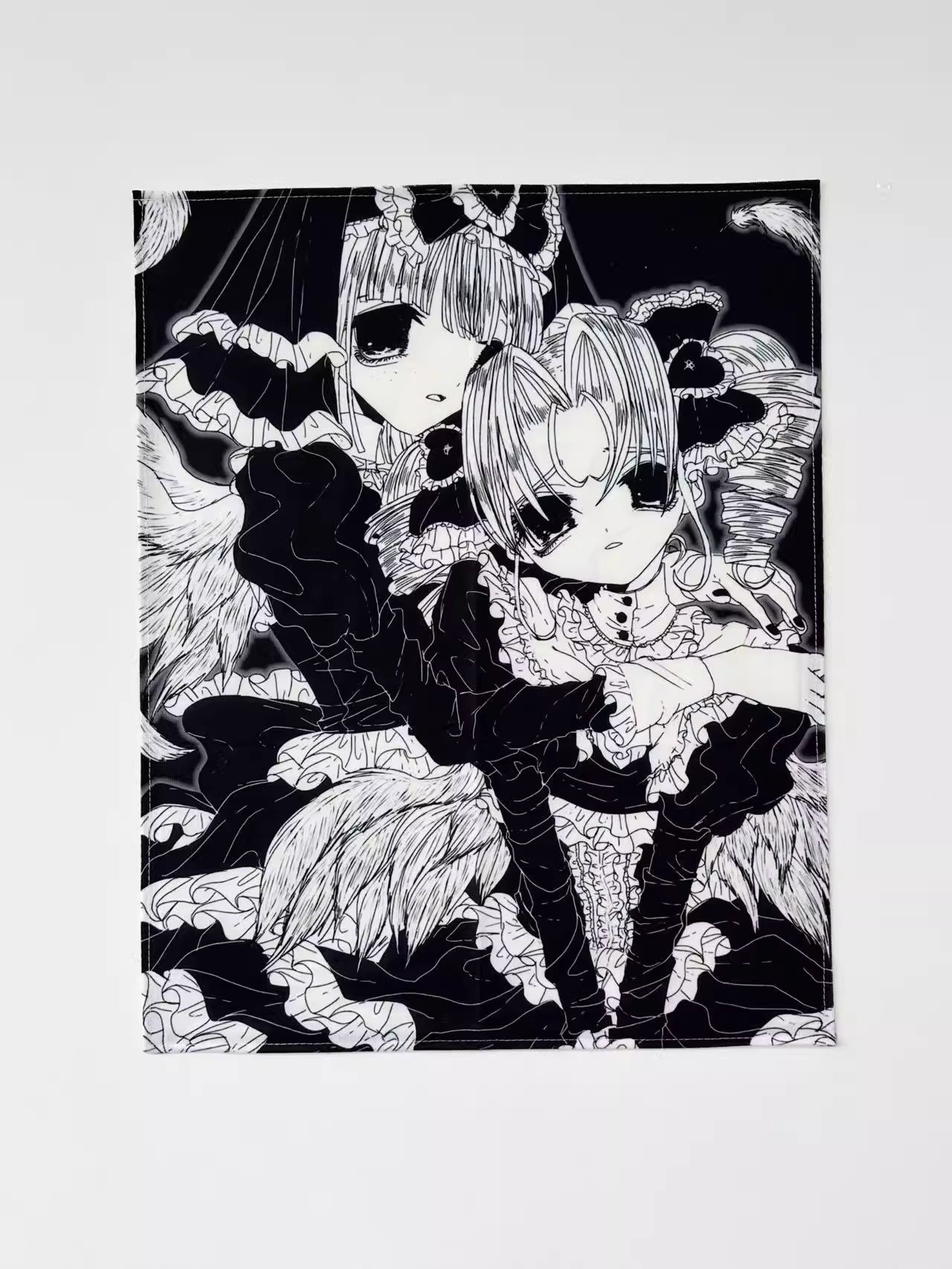 Pipoo Gothic Seraphim Twins Wall Tapestry