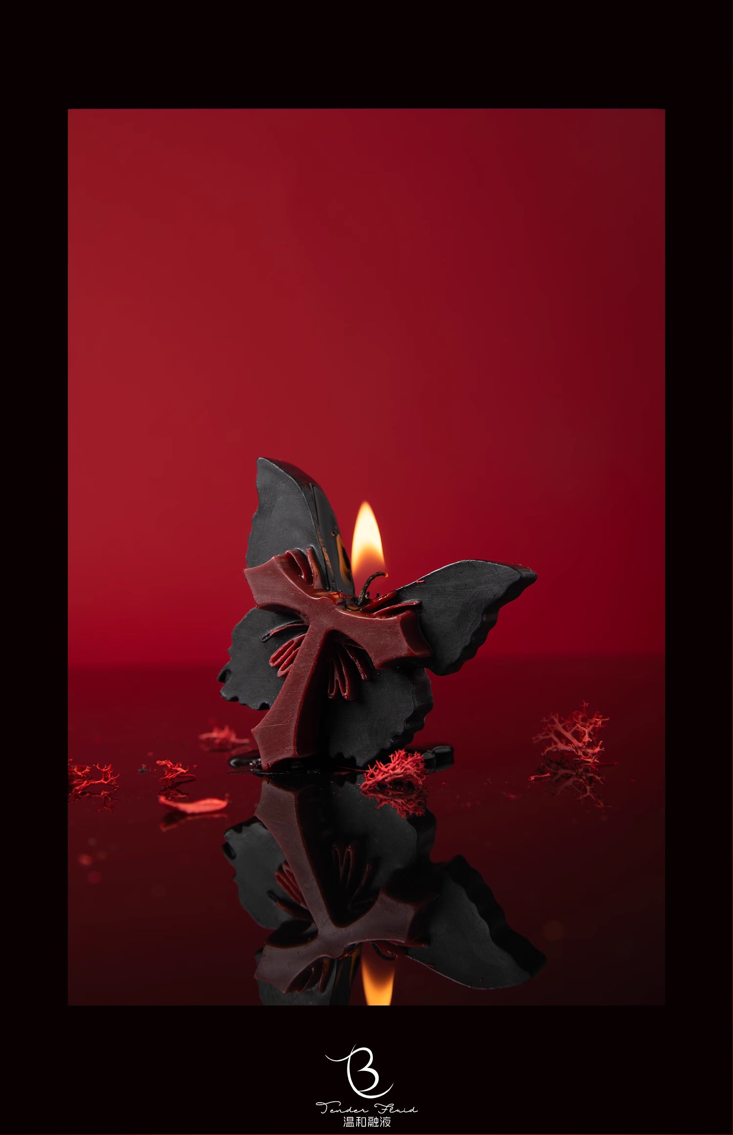 Crimson Butterfly Candle
