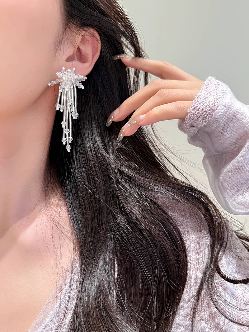 Crystal Tassel Drop Earrings