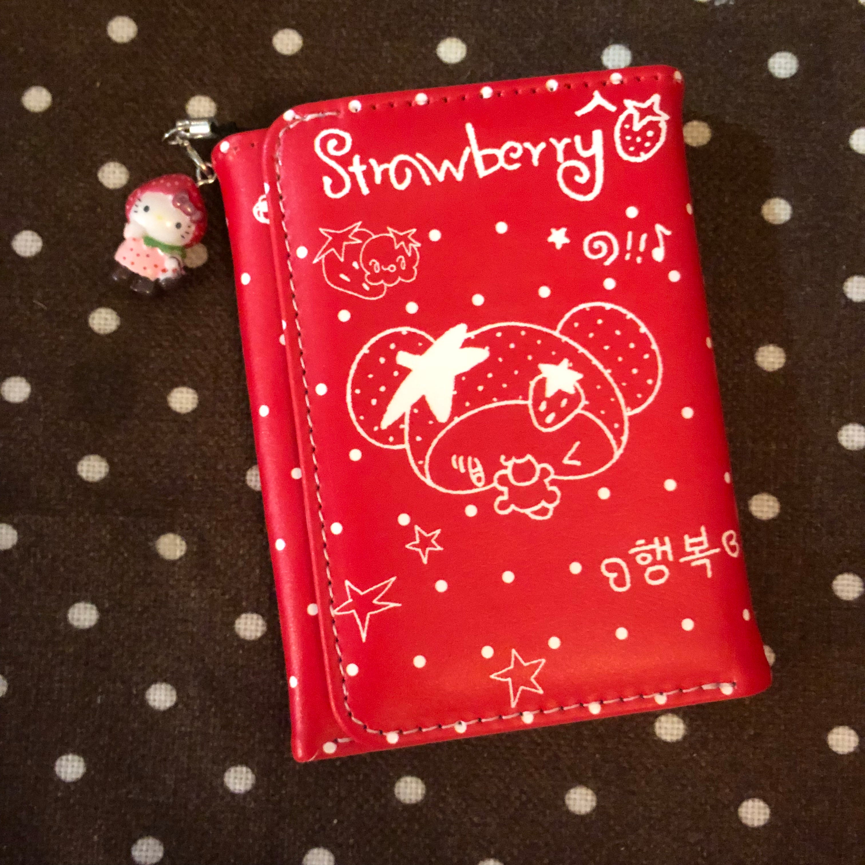 Human & Salted Jam Clover & Strawberry Polka Dot Trifold Wallet