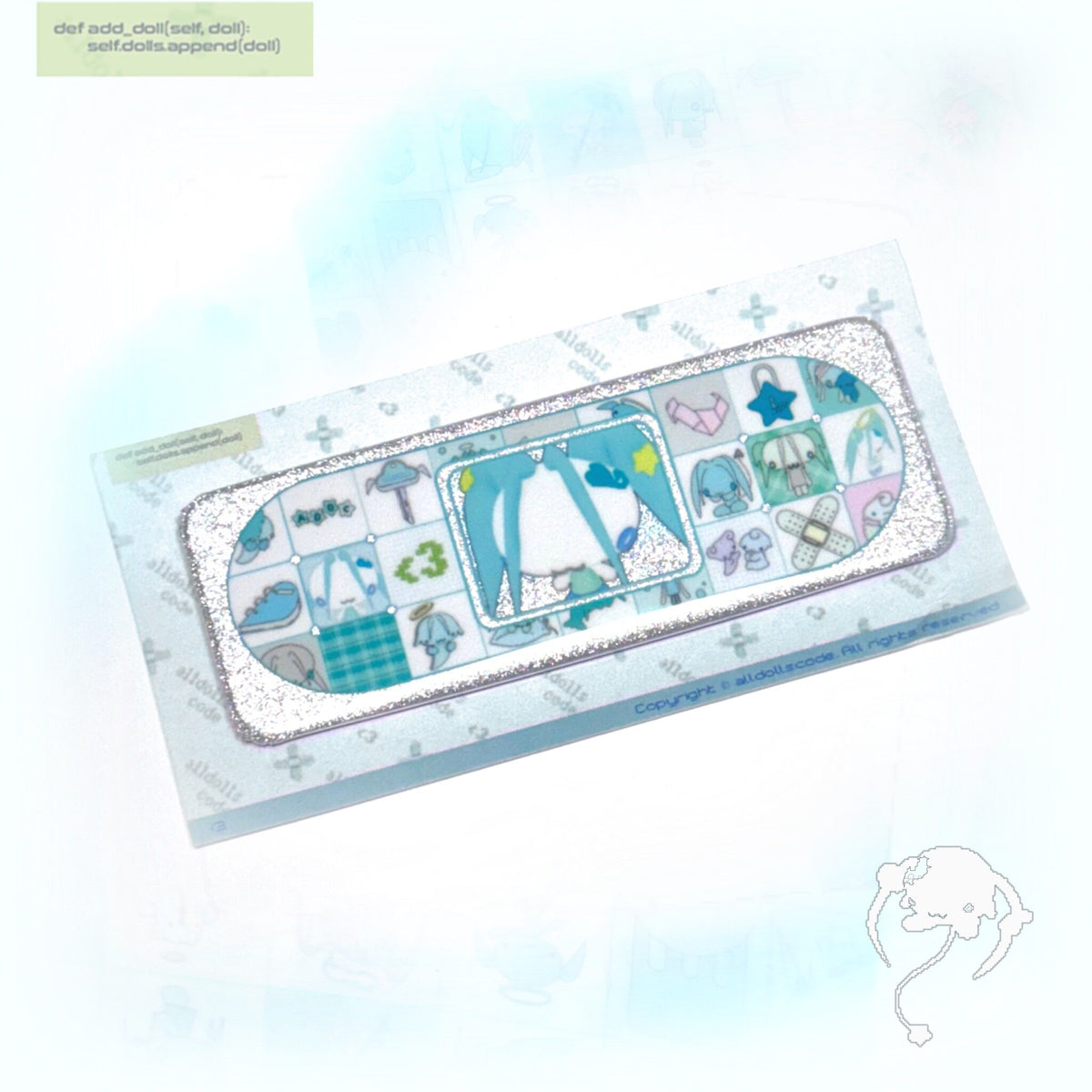 alldollscode Glitter illustrated Badge