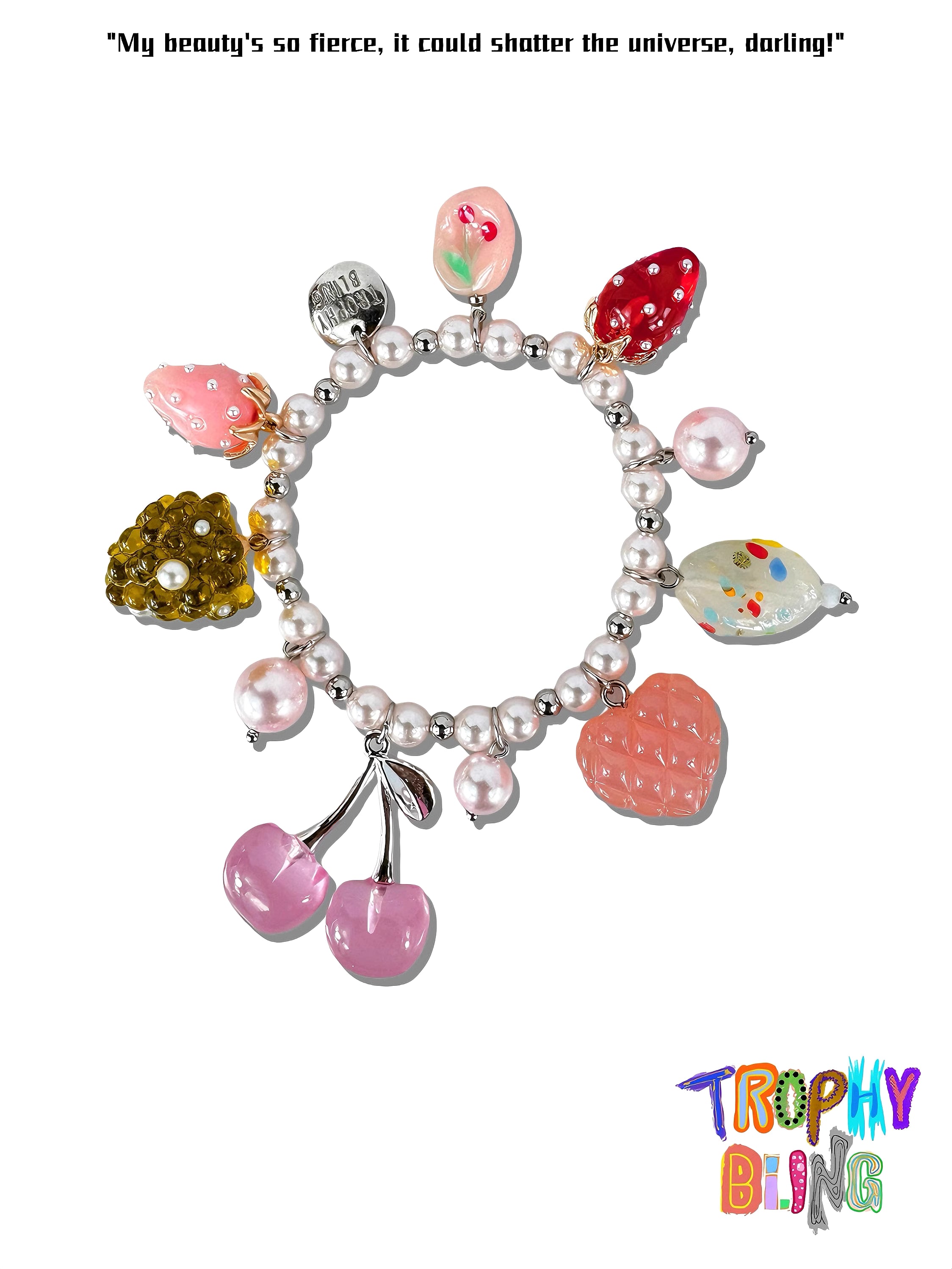 Strawberry Candy Charm Bracelet