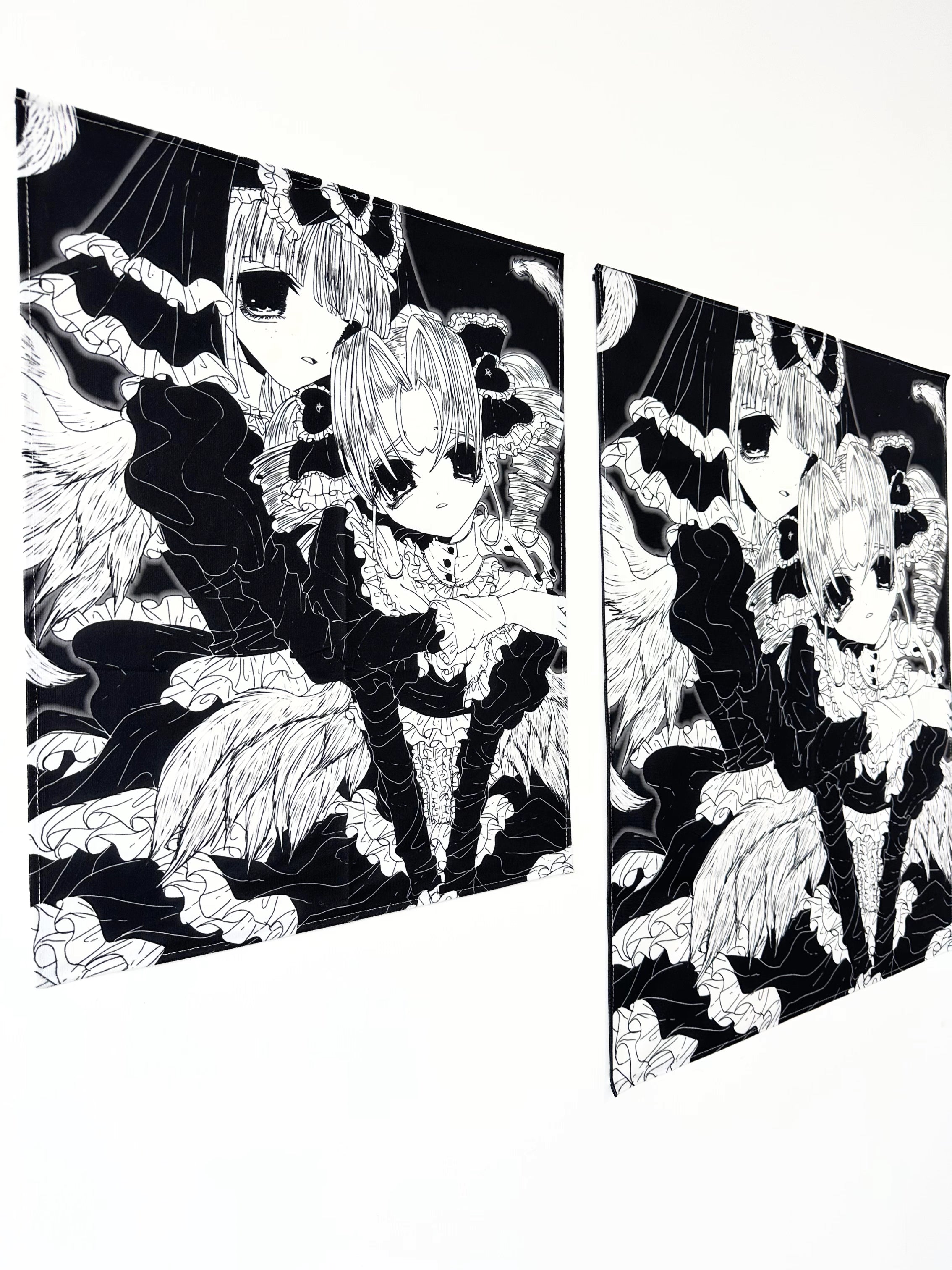 Pipoo Gothic Seraphim Twins Wall Tapestry