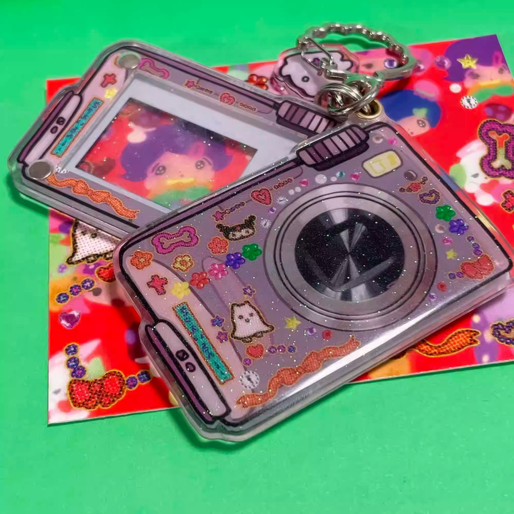 Sunonebird Glitter Camera Keychain