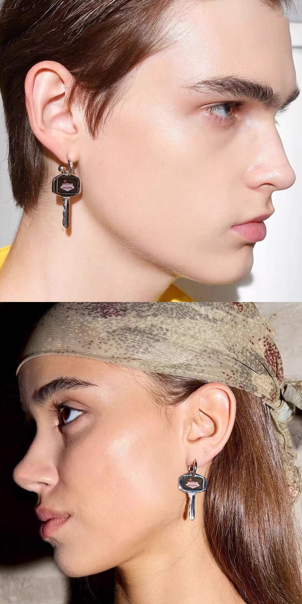 CHICHABOOM Neon Key Earrings