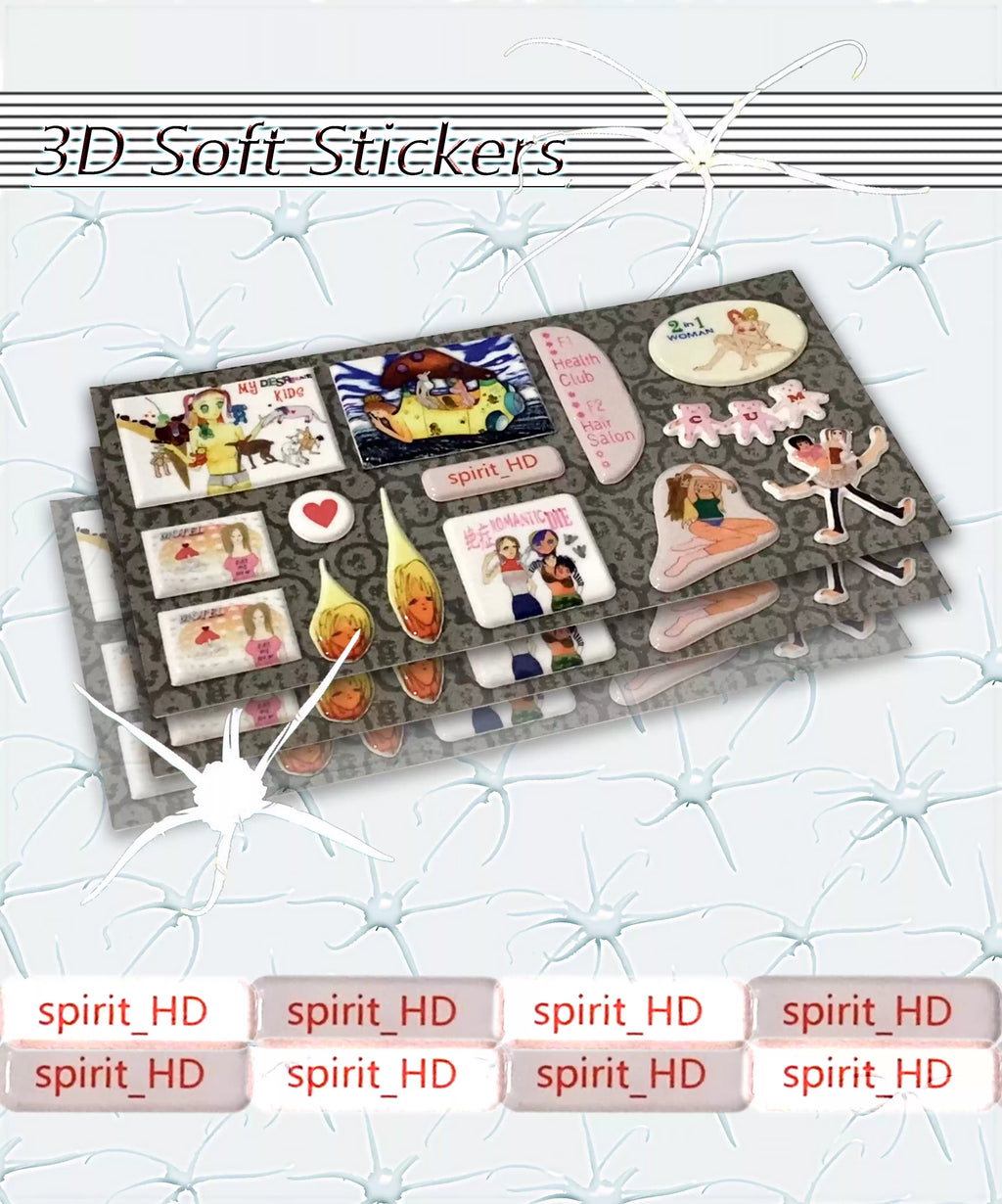 niptong Indie Pink Girl Art Sticker Set