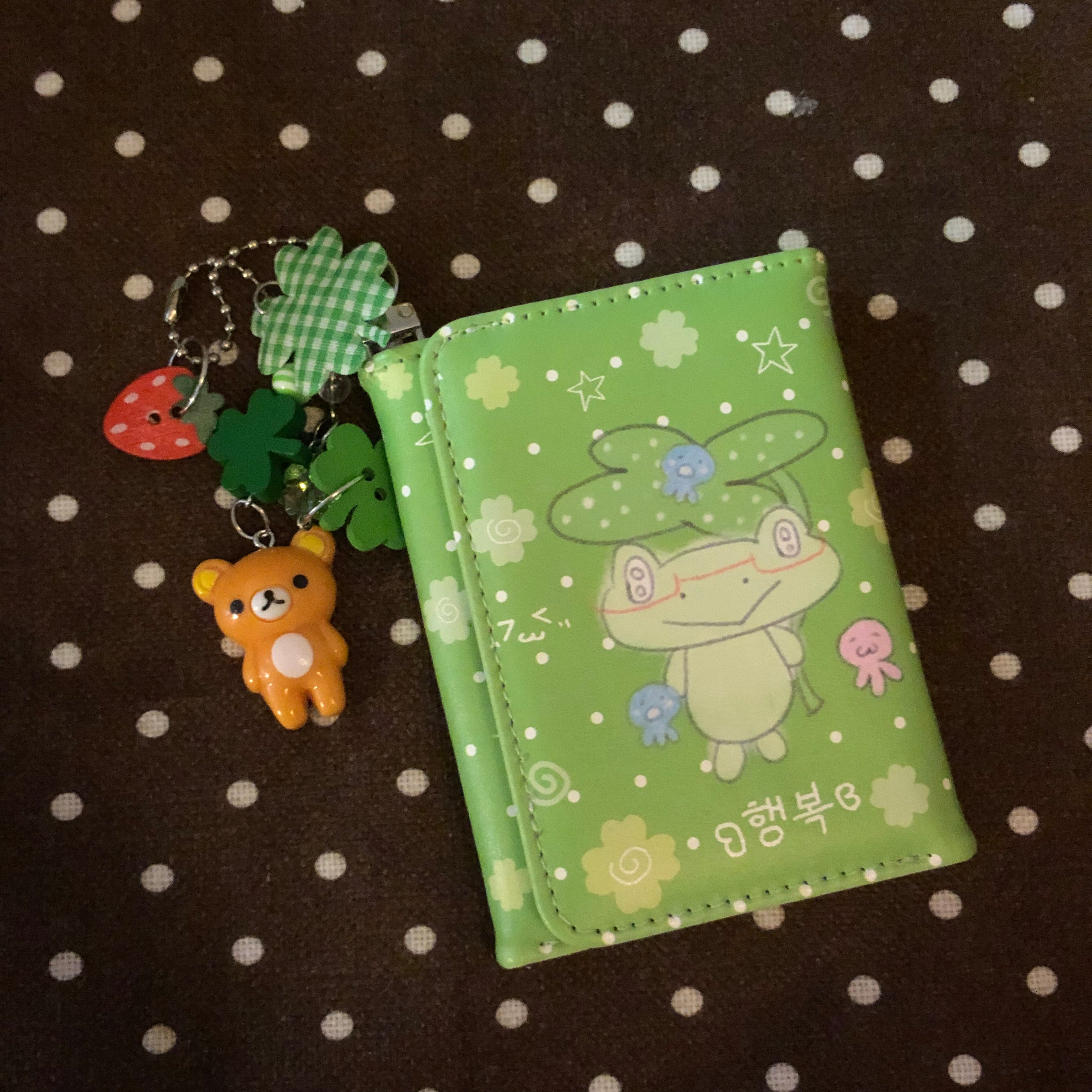 Human & Salted Jam Clover & Strawberry Polka Dot Trifold Wallet