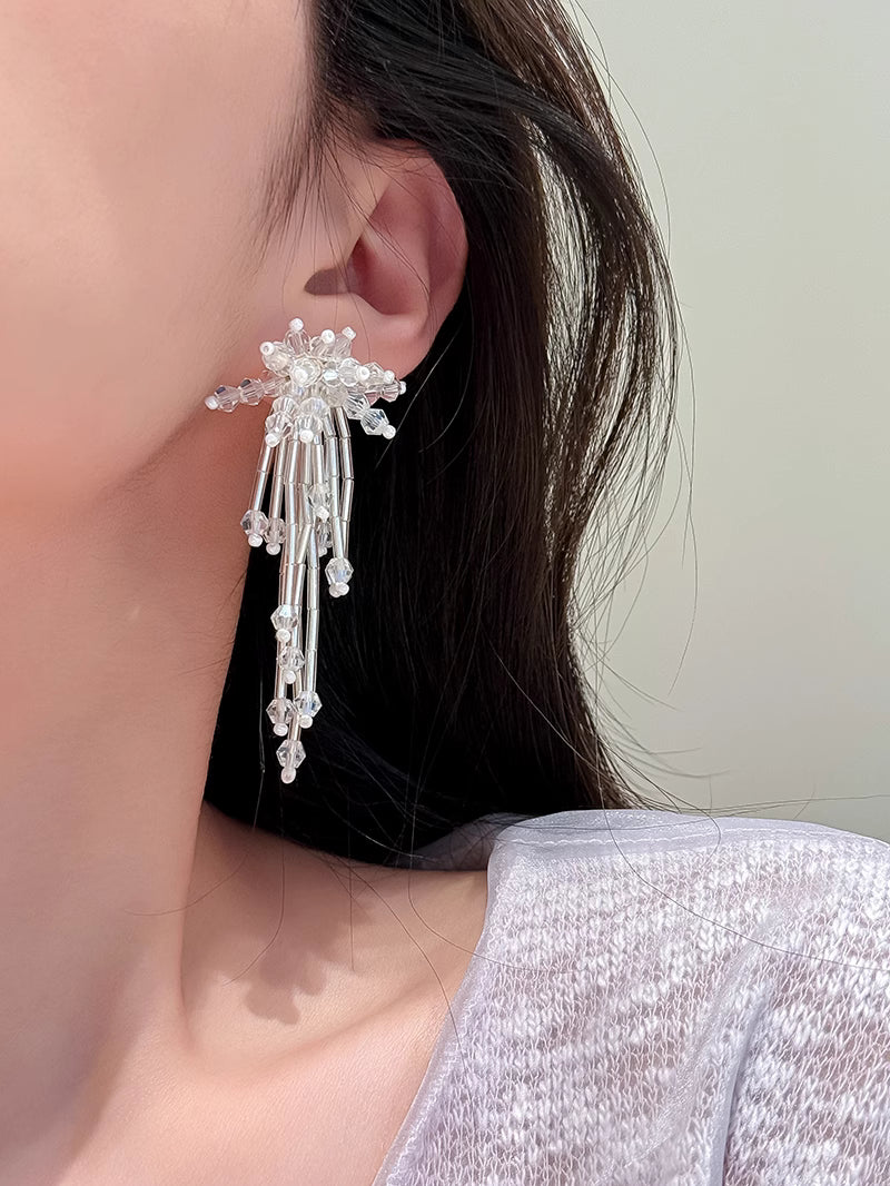 Crystal Tassel Drop Earrings