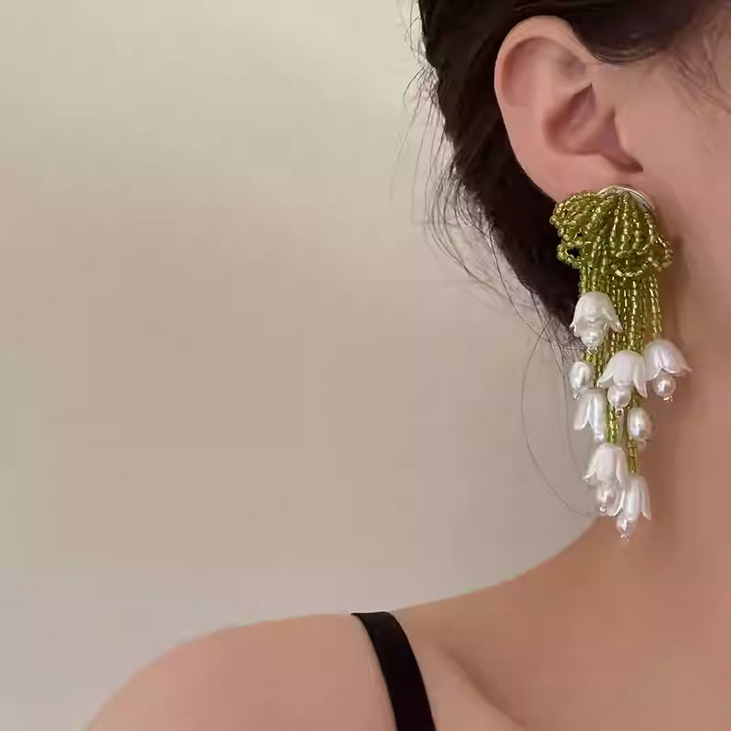 Forest Lily Tassel Earrings