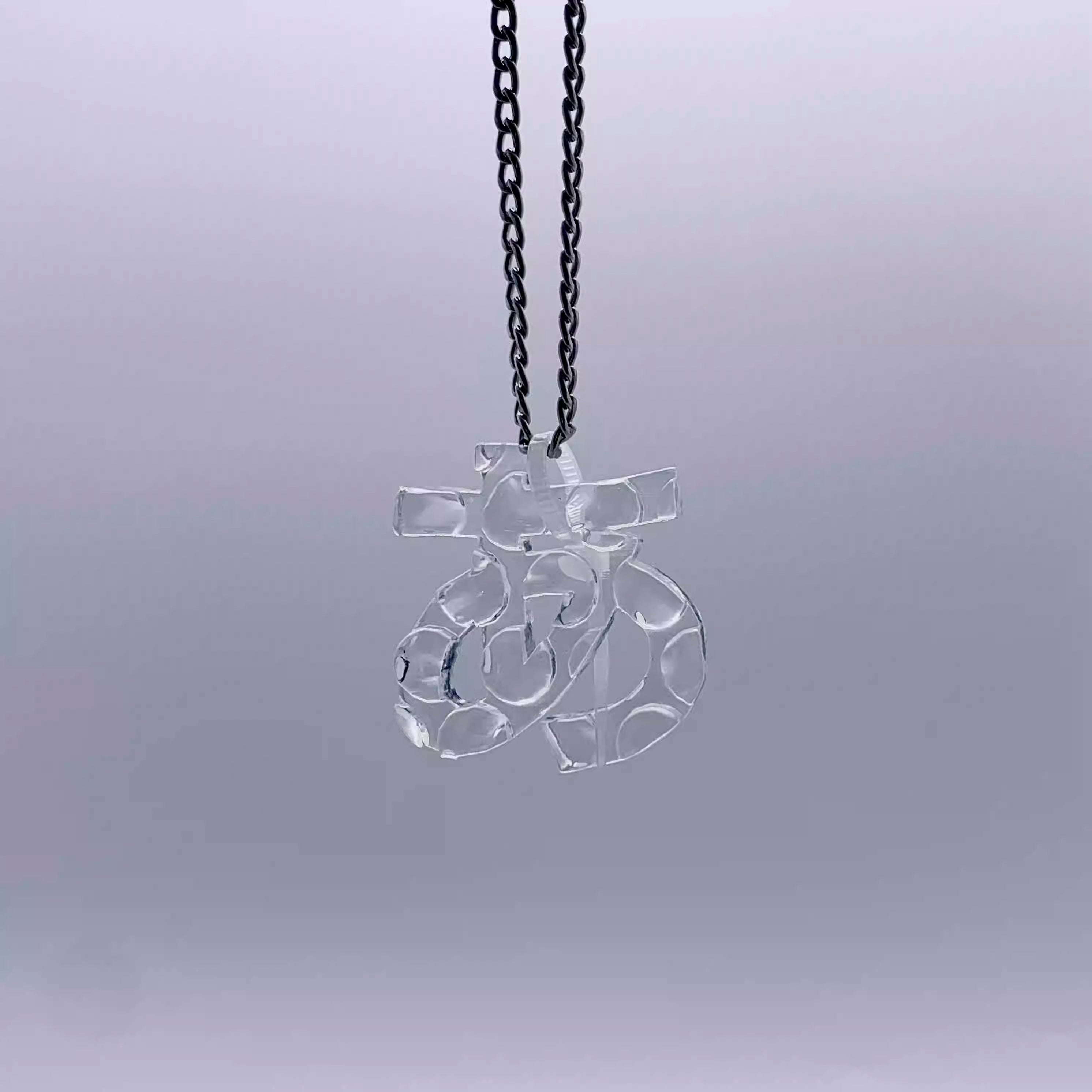 para heal Acrylic "あ" Pendant Necklace