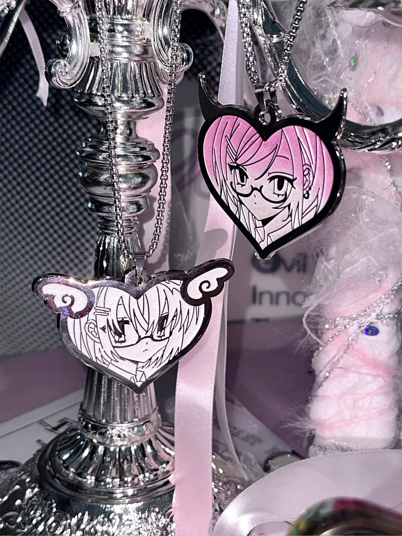 Marumaru  Angel & Devil Heart Necklace