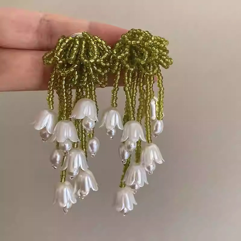 Forest Lily Tassel Earrings