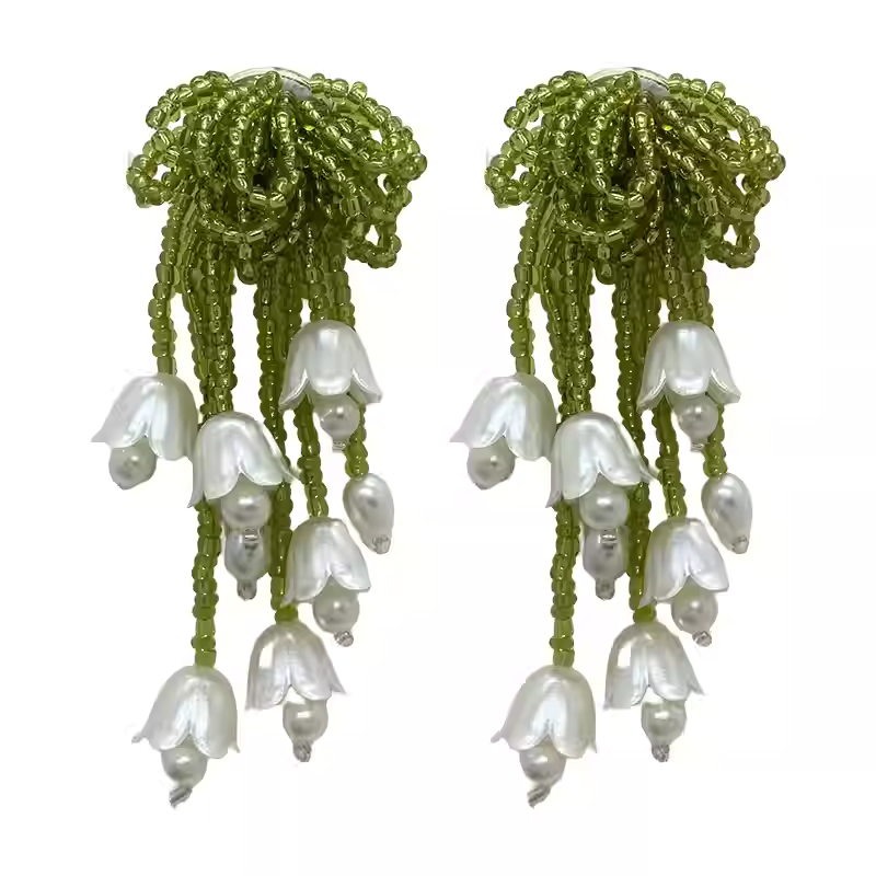 Forest Lily Tassel Earrings