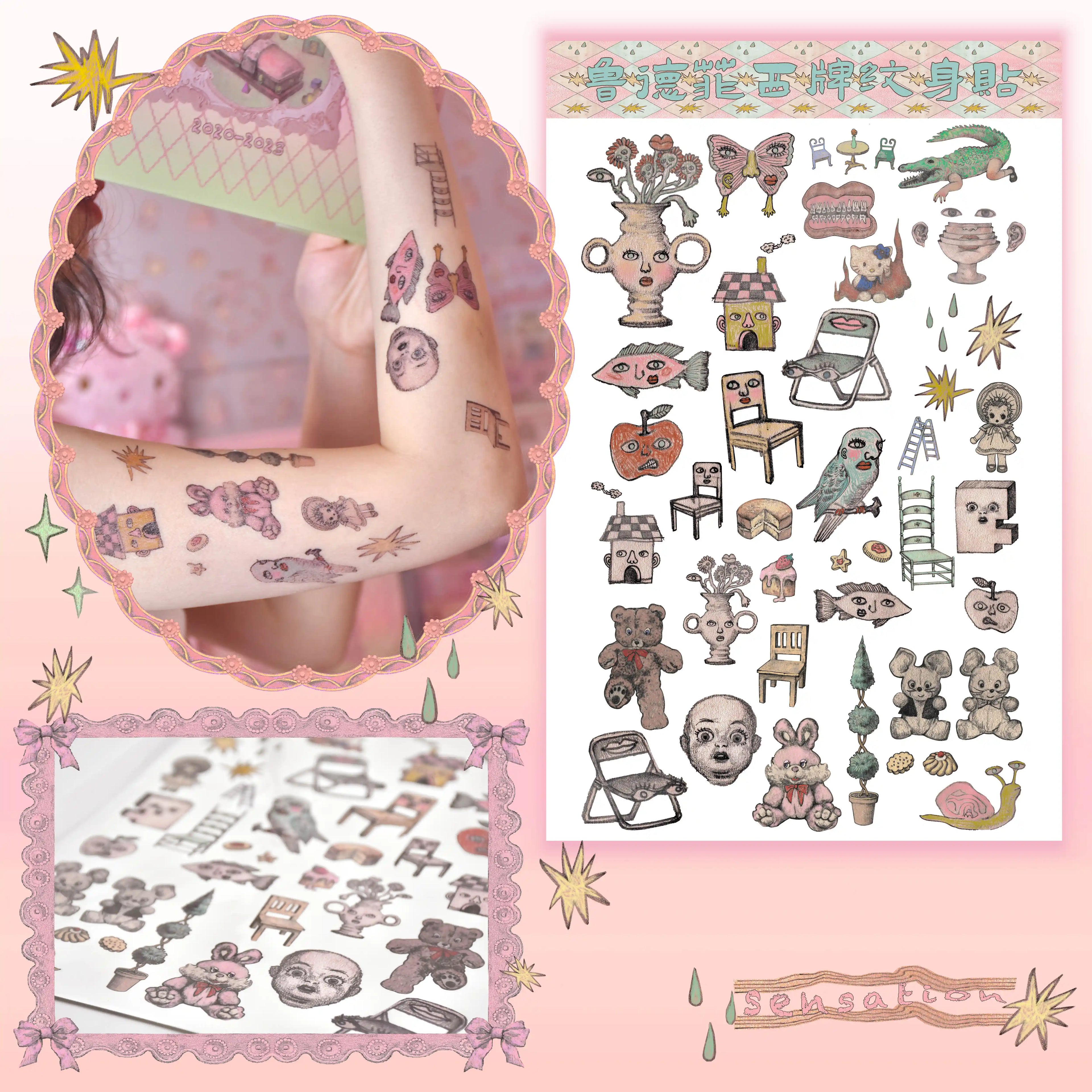 RudeFish Art Collection Tattoo Stickers