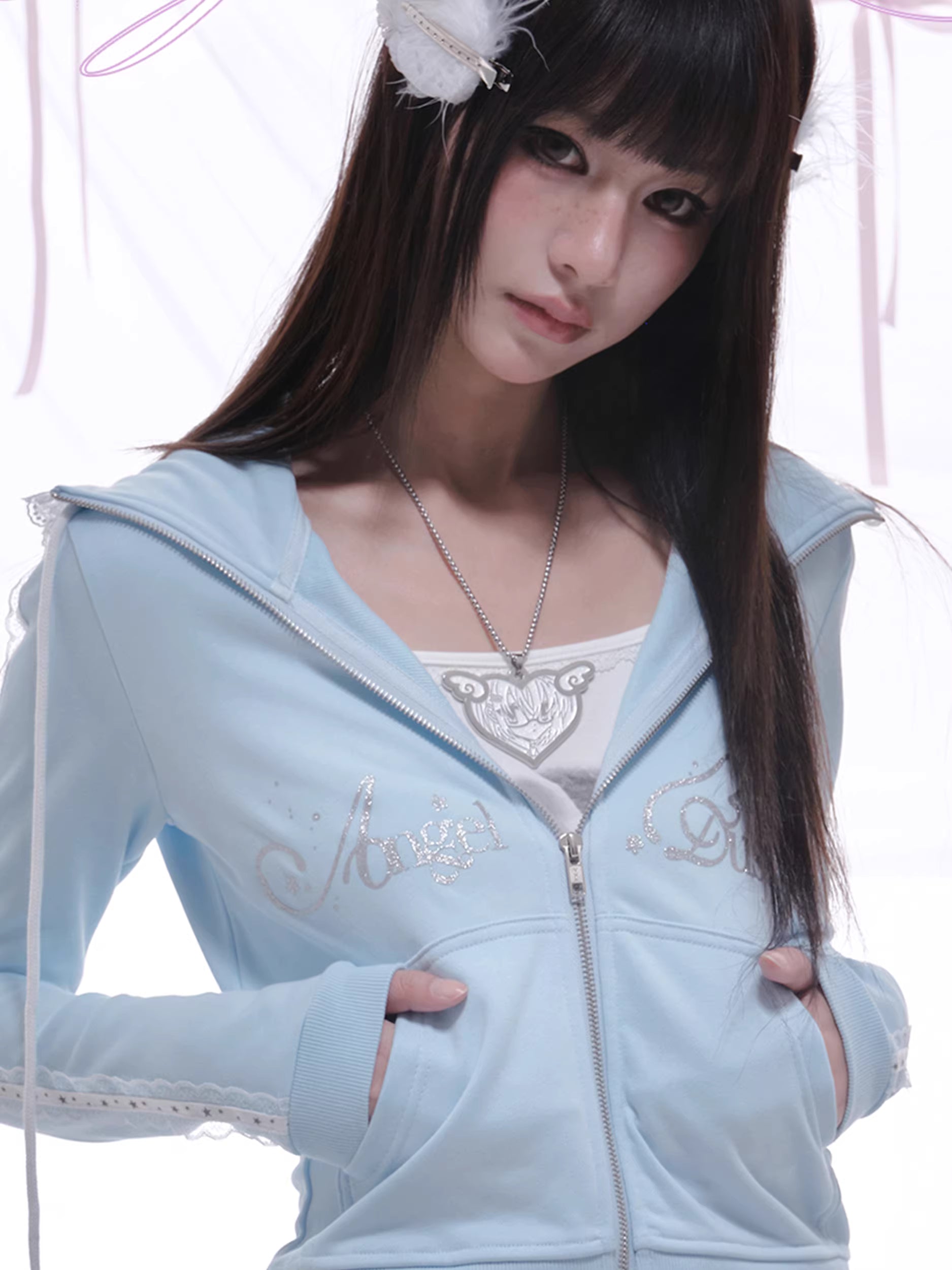 Marumaru  Angel & Devil Heart Necklace