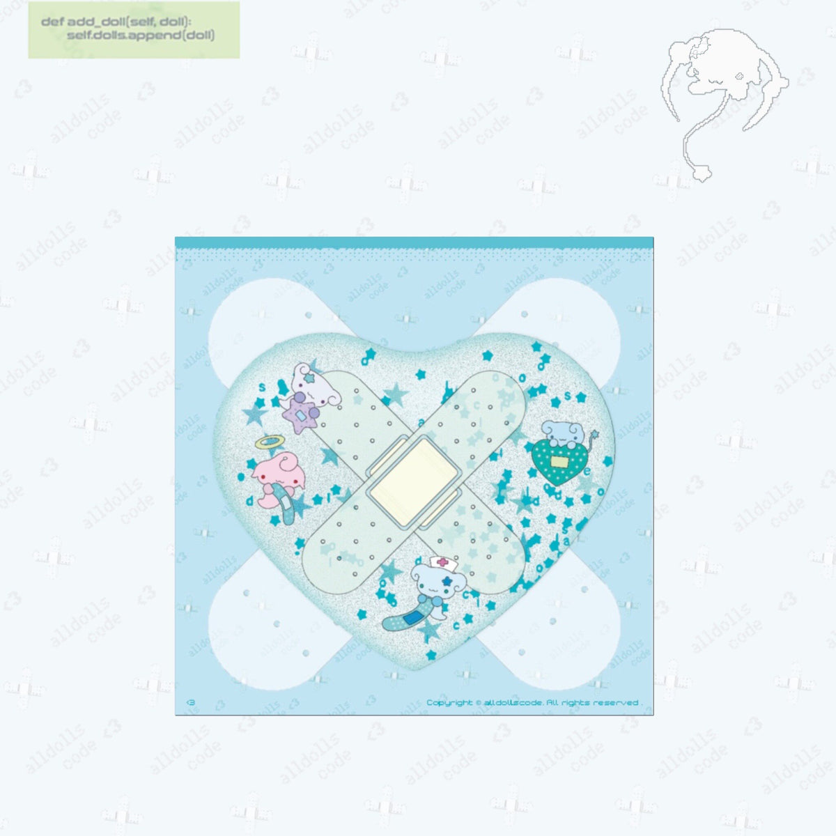 alldollscode Glitter illustrated Badge