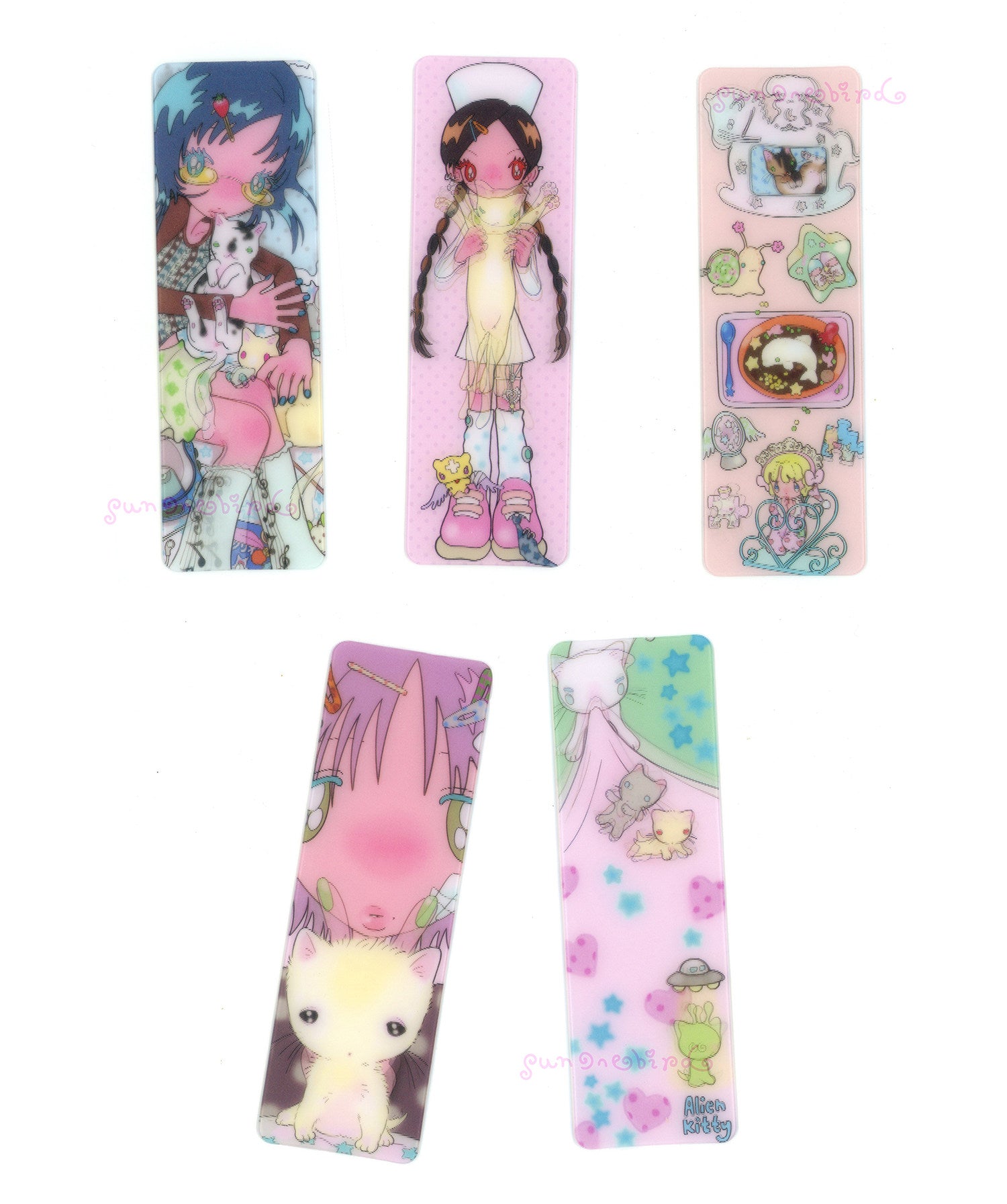 sunonebird The kitty's dream Lenticular Card/Bookmark Set