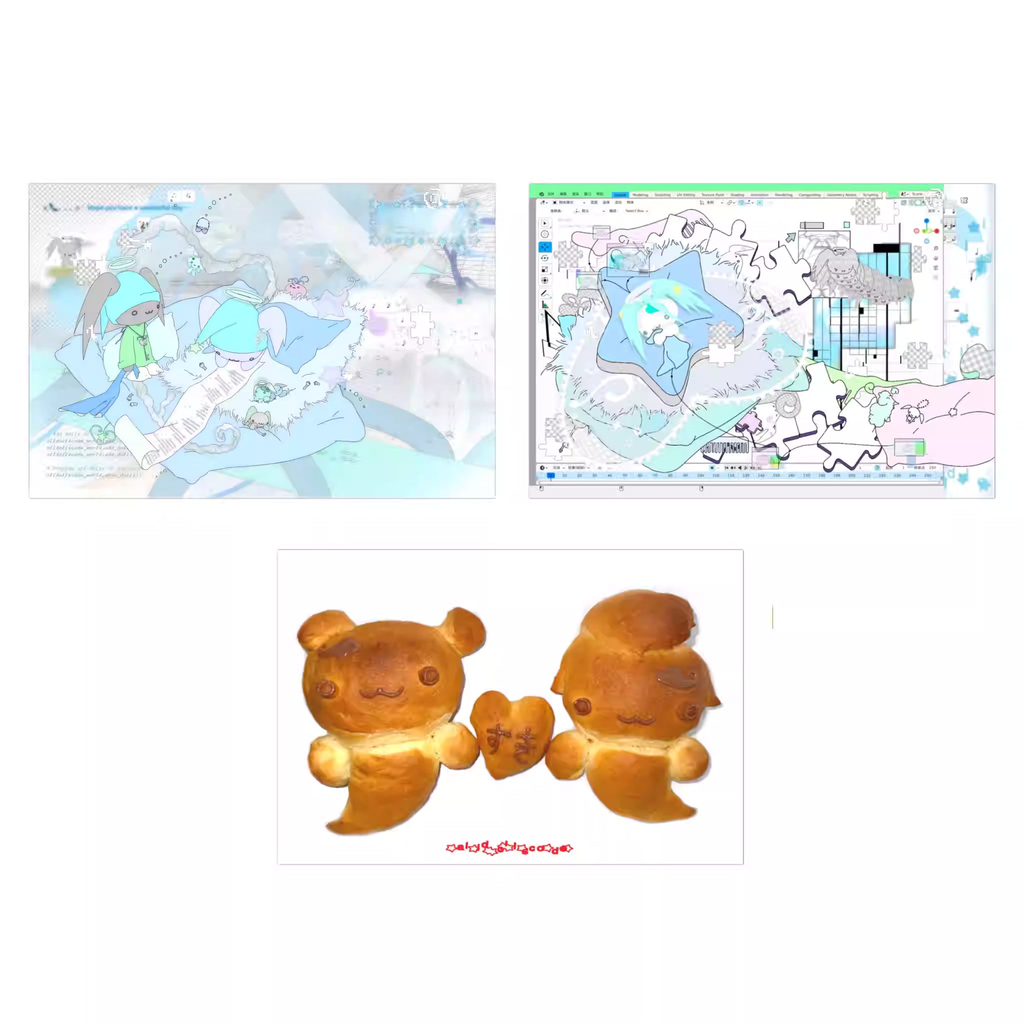 alldollscode Illustrated postcards