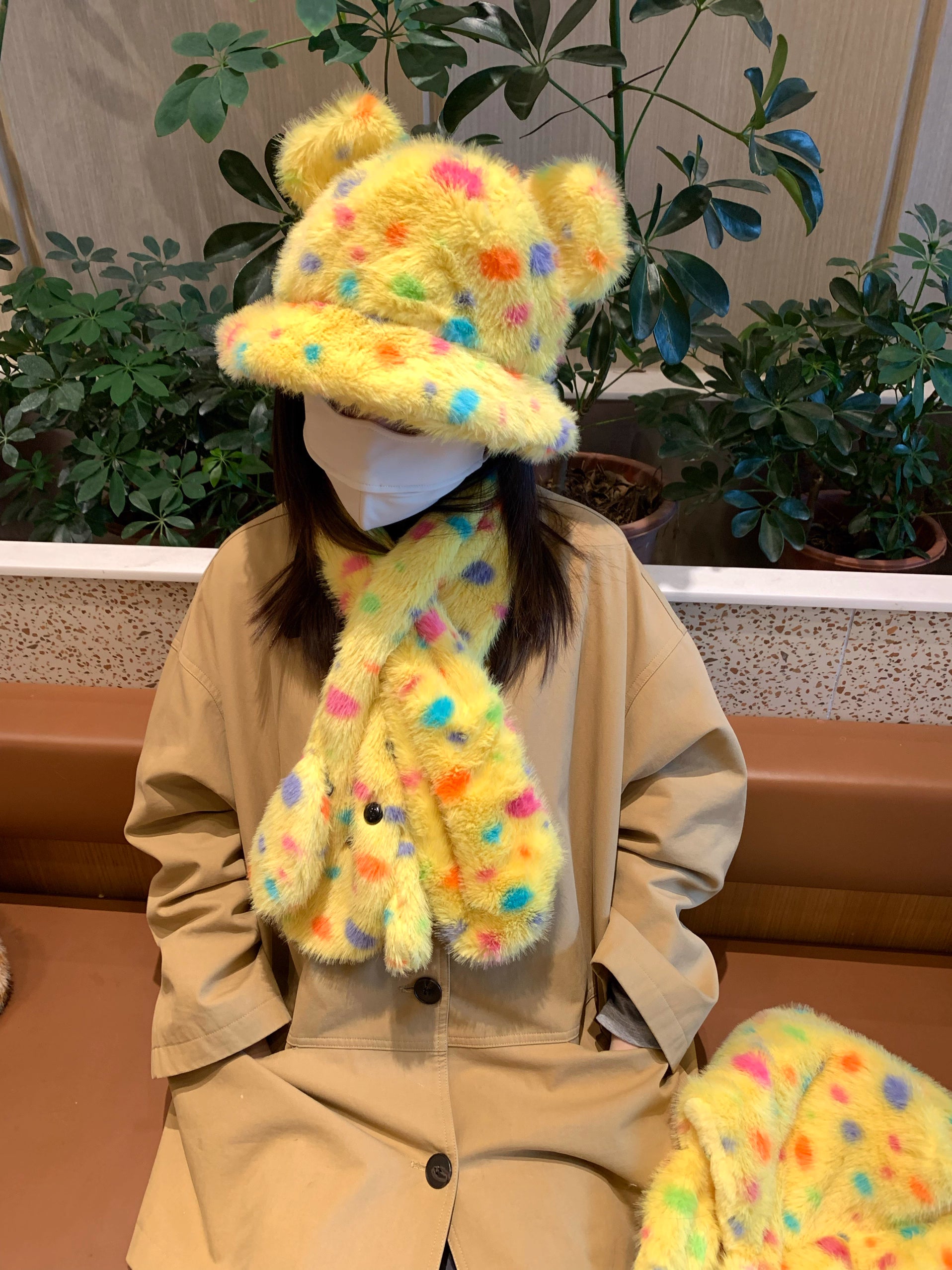 Marshmallow Confetti Hood Scarf