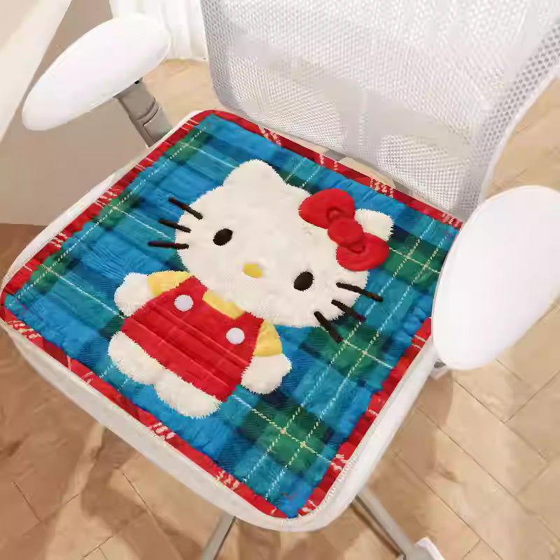 Plaid Kitty Cushion