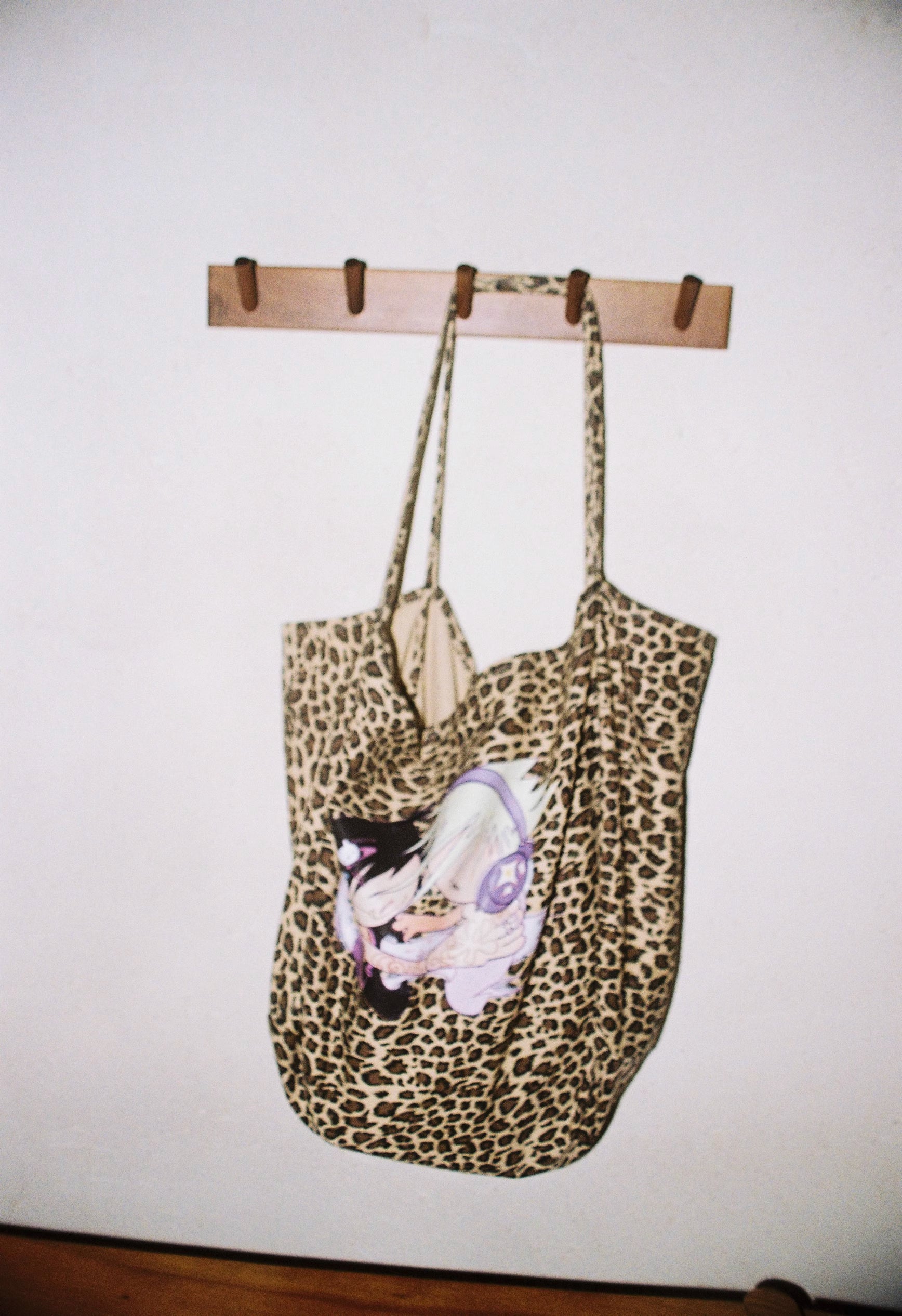 Human & Salted Jam Leopard Print Canvas Tote (w/ Couch)