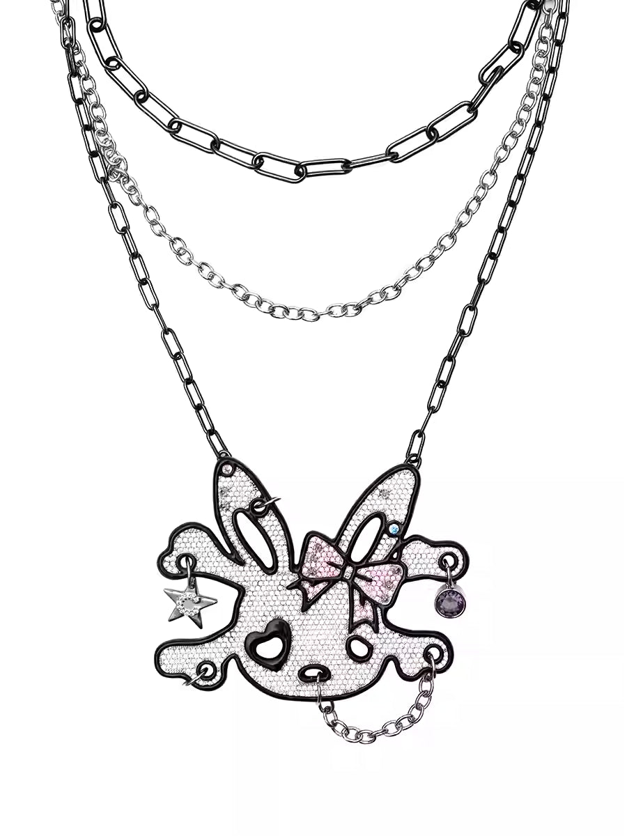 CFIERCE Bunny Skull Necklace