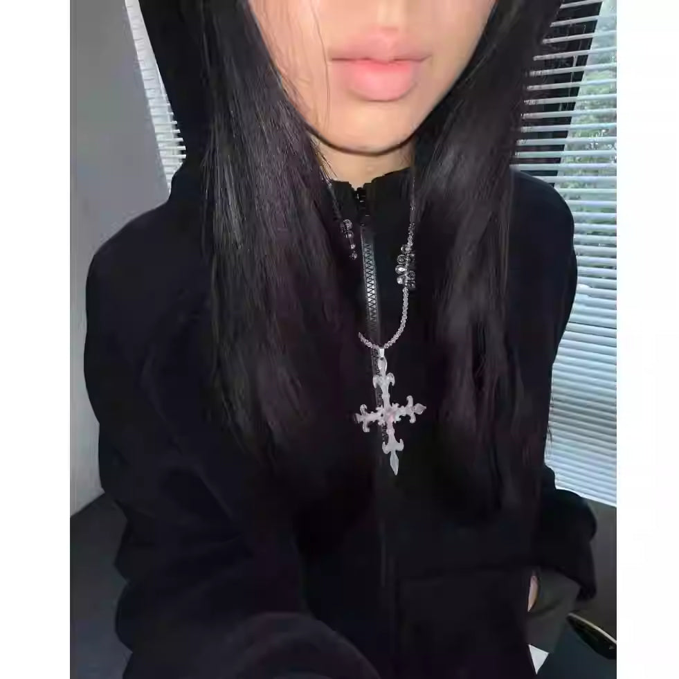 thenewyouthpark Fleur-de-Lis Cross Necklace