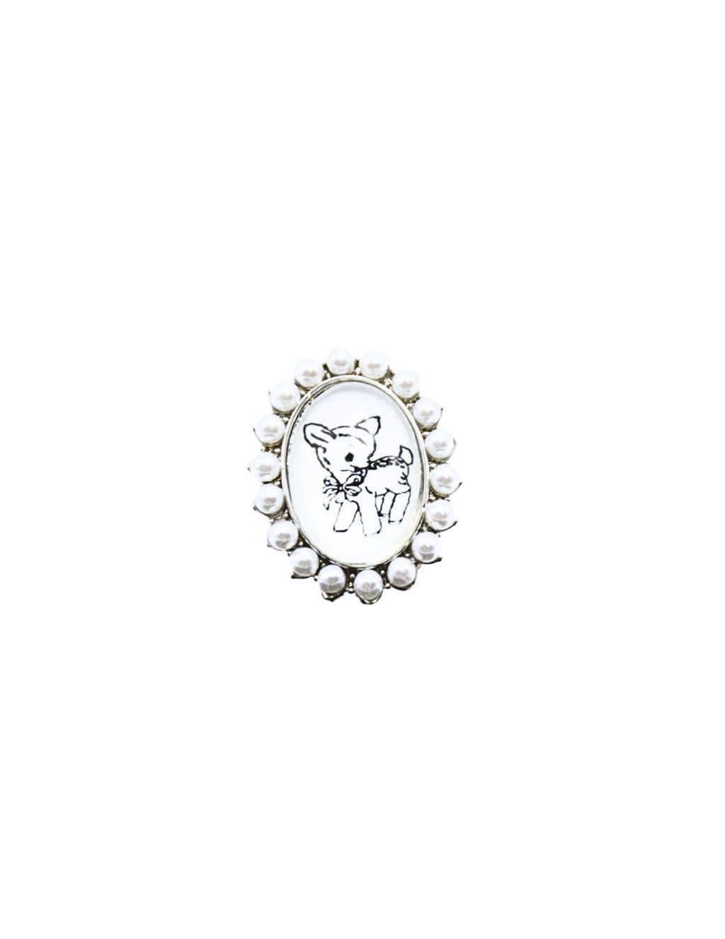 birthdayblue Deer Pearl Ring