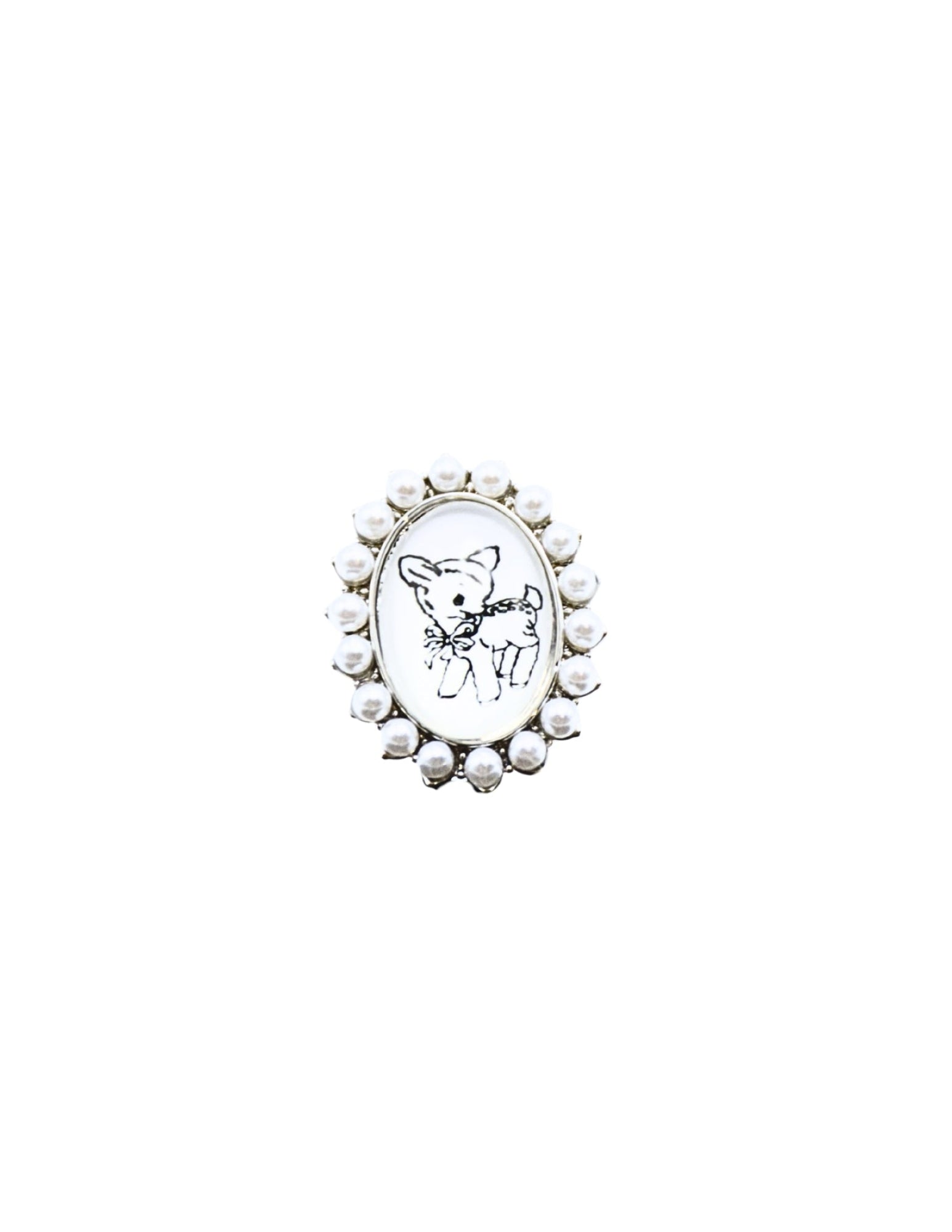 birthdayblue Deer Pearl Ring