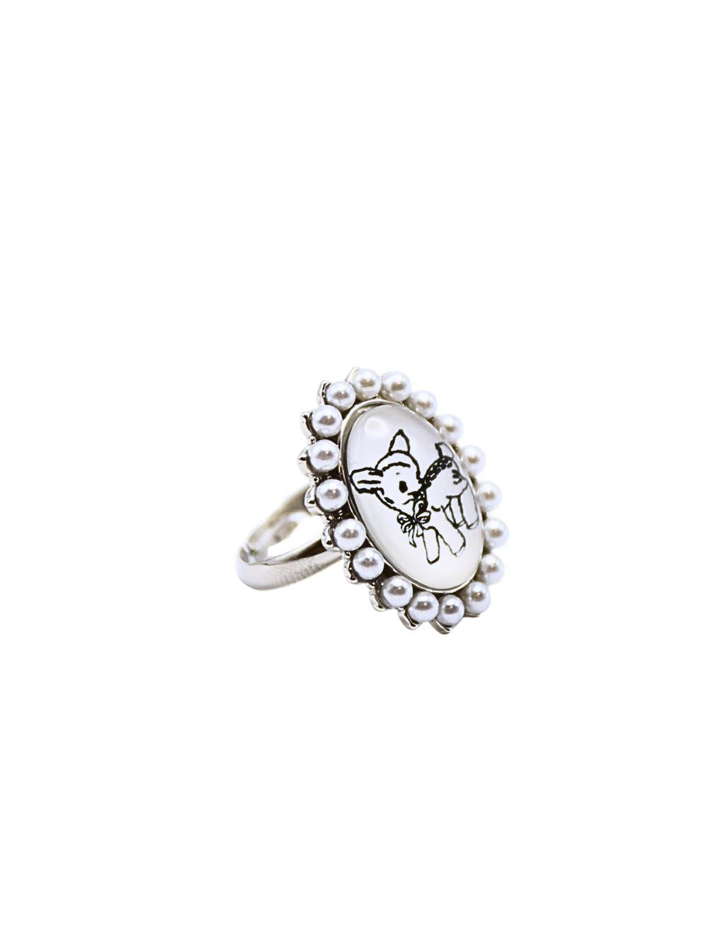 birthdayblue Deer Pearl Ring