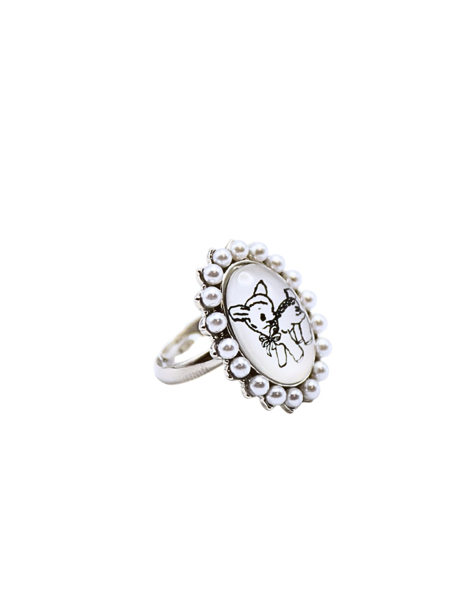 birthdayblue Deer Pearl Ring