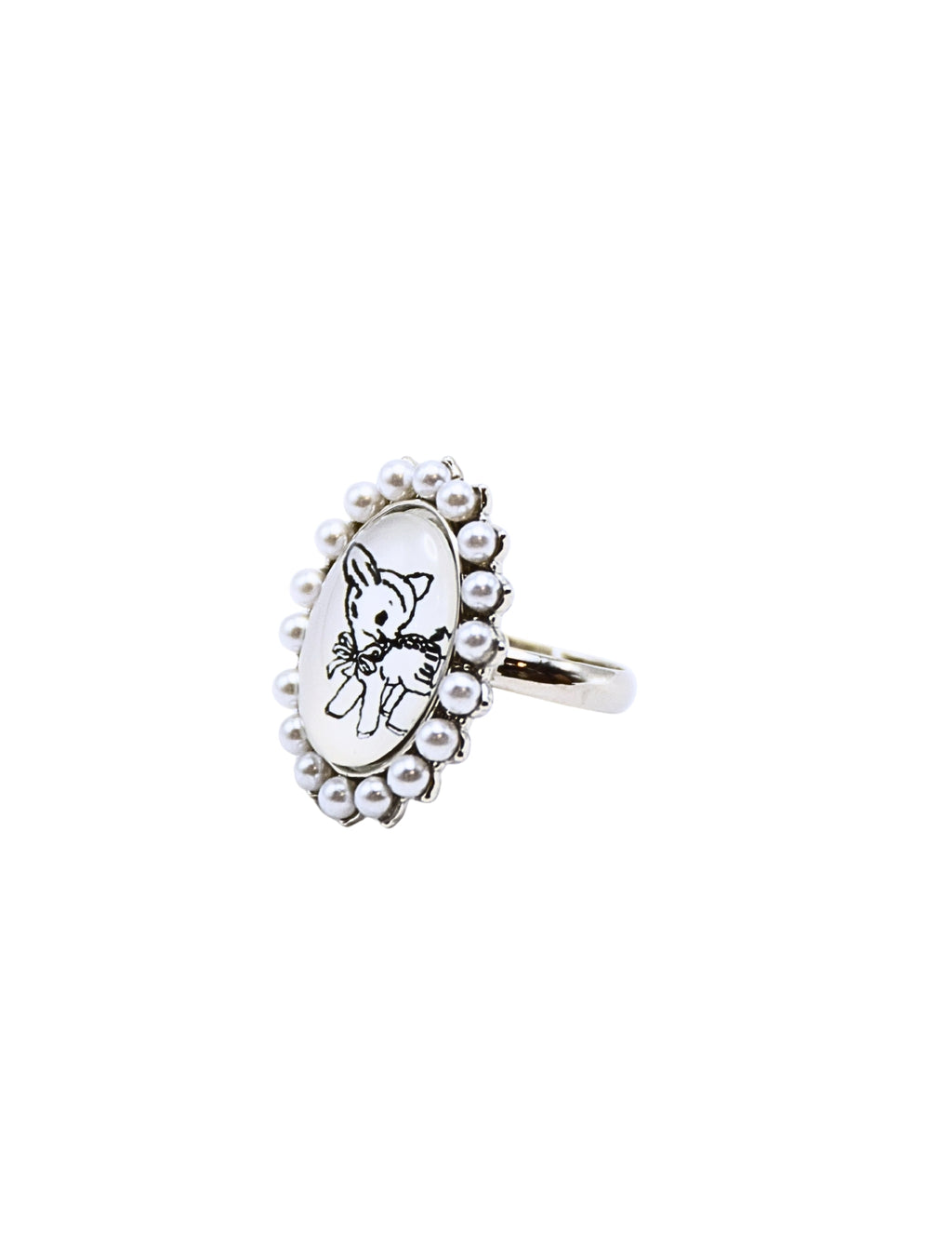 birthdayblue Deer Pearl Ring