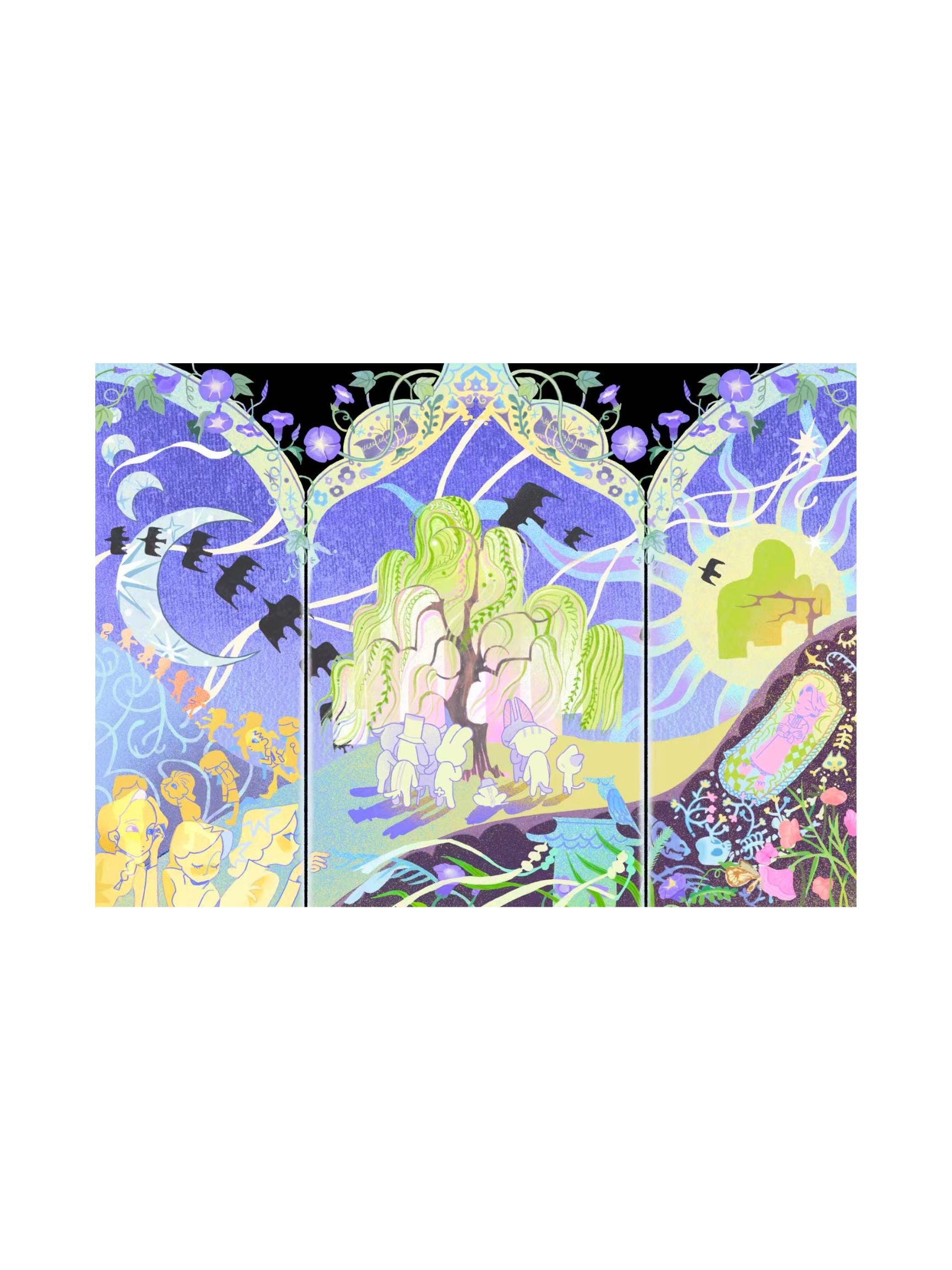 Pepeko Please Burry Me Under the Willow Tree Riso Print