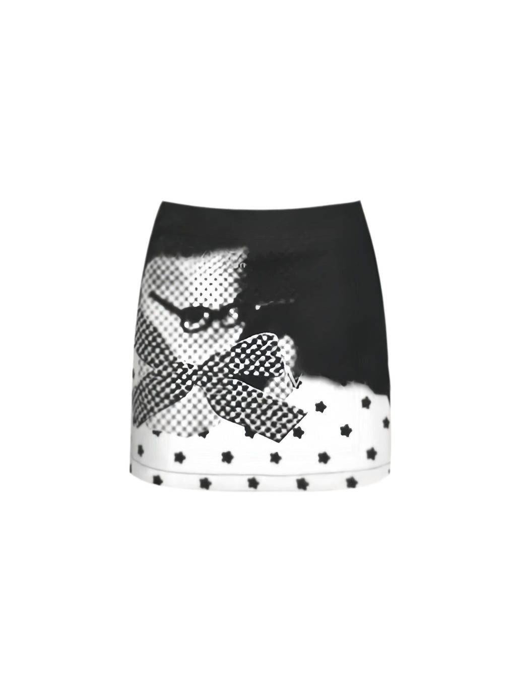 Checker Cat Star Mini Skirt