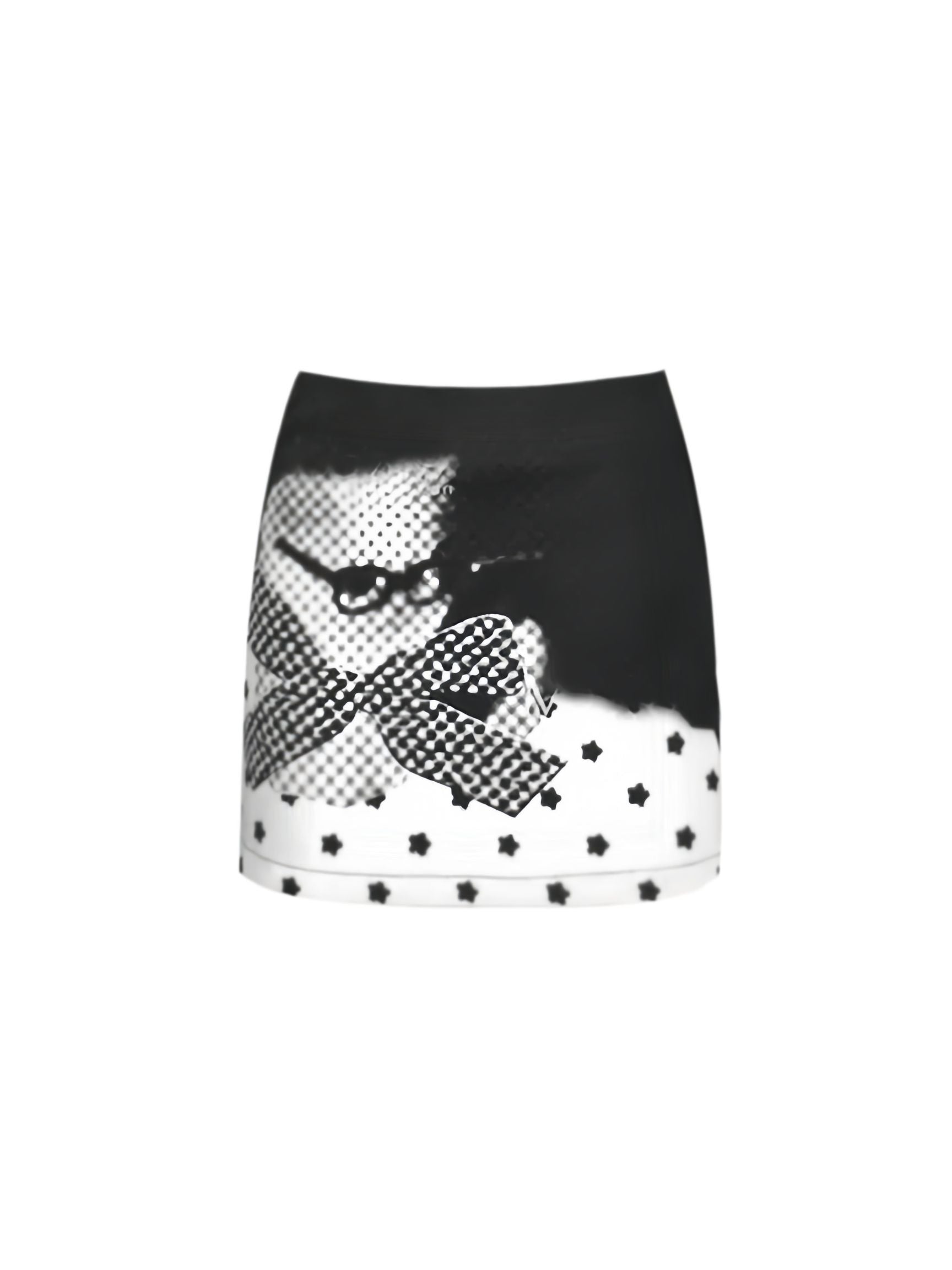 Checker Cat Star Mini Skirt