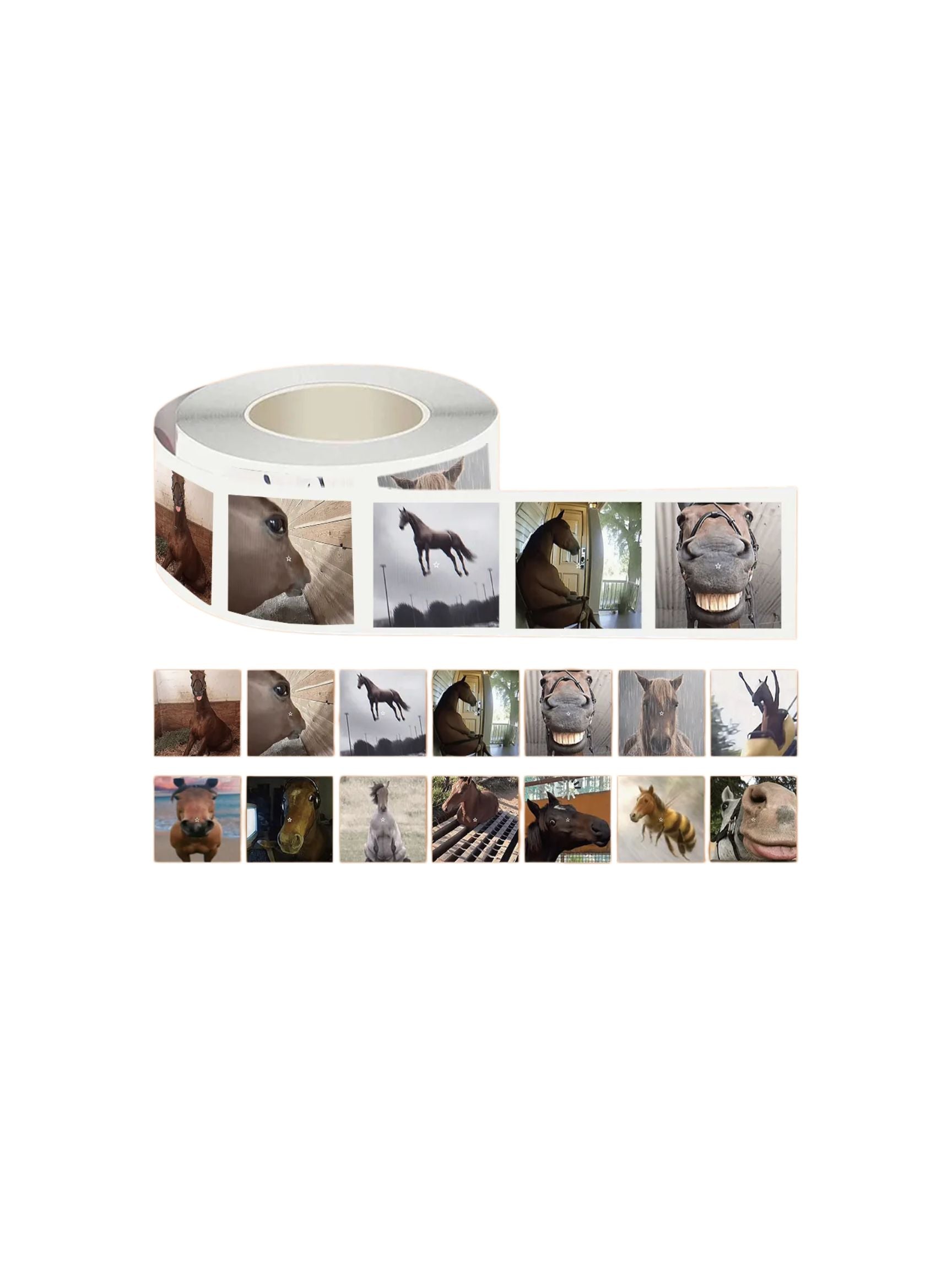 Silly Horse Faces Sticker Roll