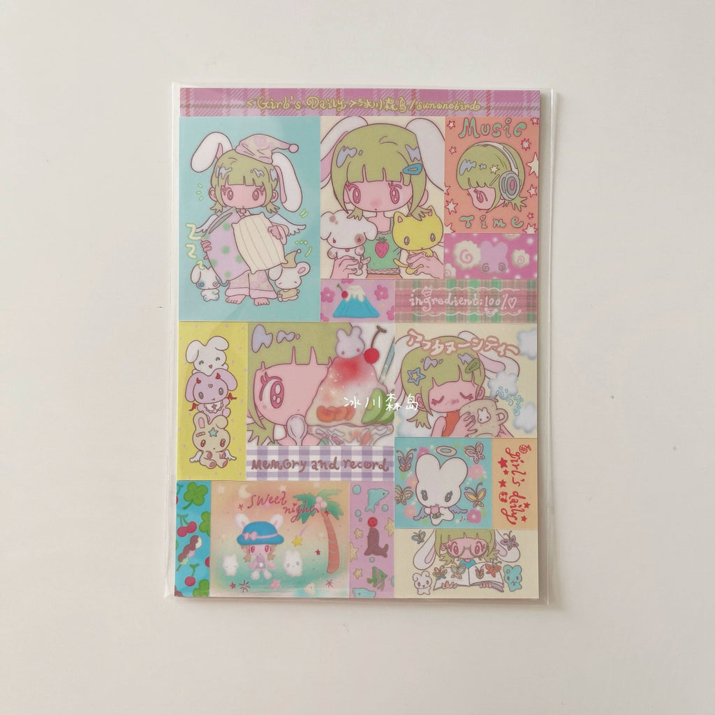 Glacier Forest Isle x sunonebird Girls' Daily Sticker