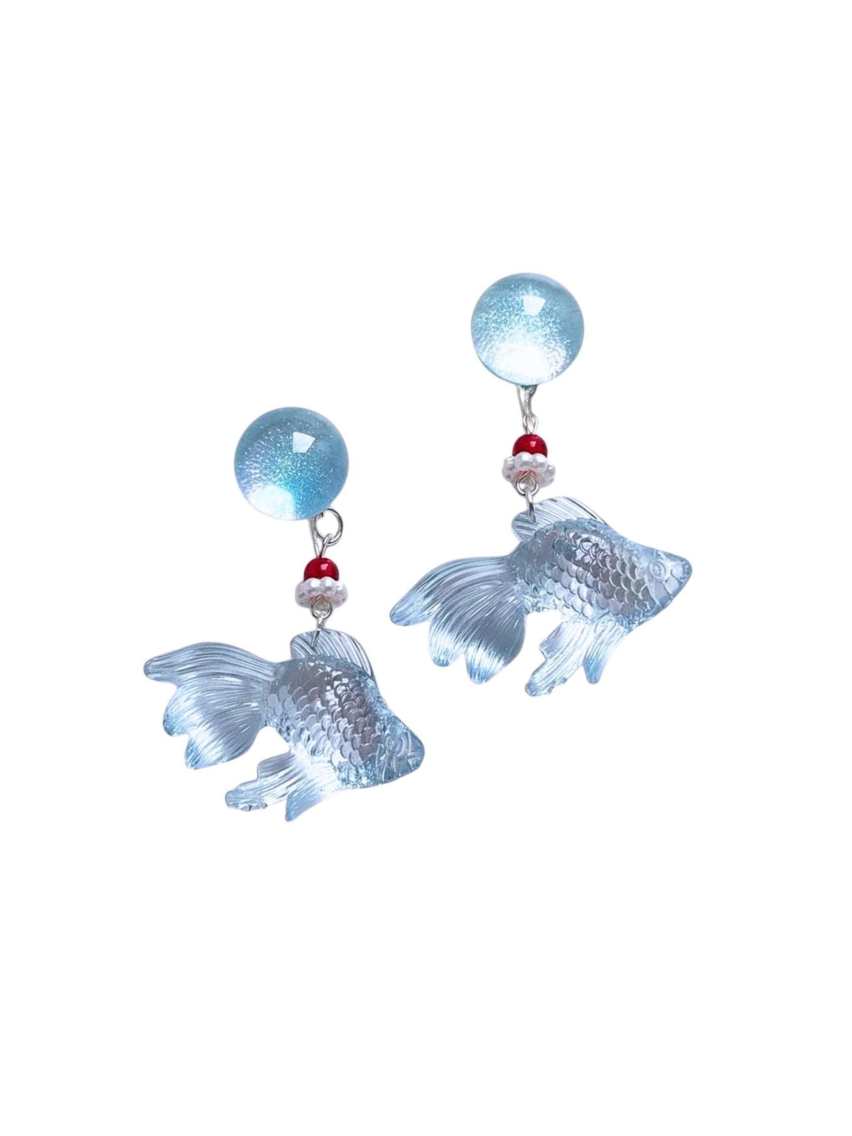 Sky Blue Koi Pearl Earrings