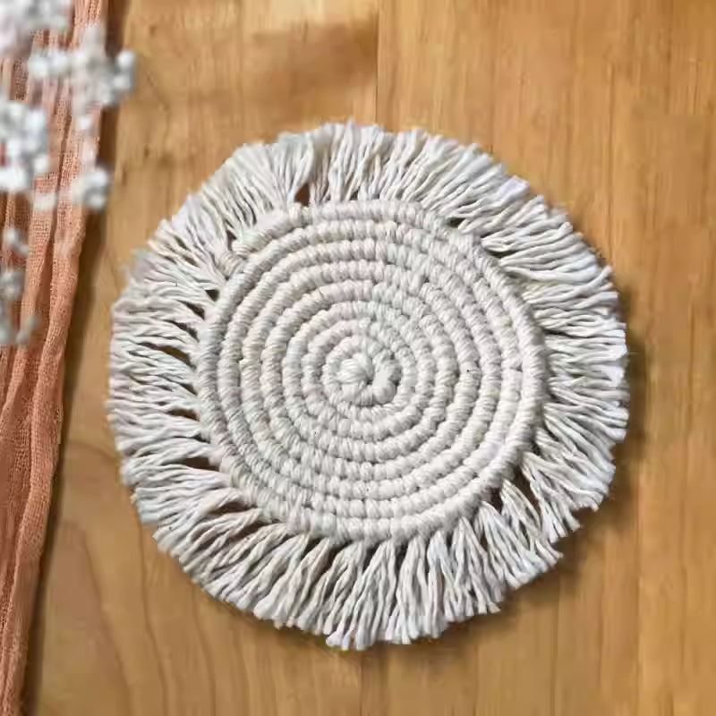 Woven Cotton Tassel Mat