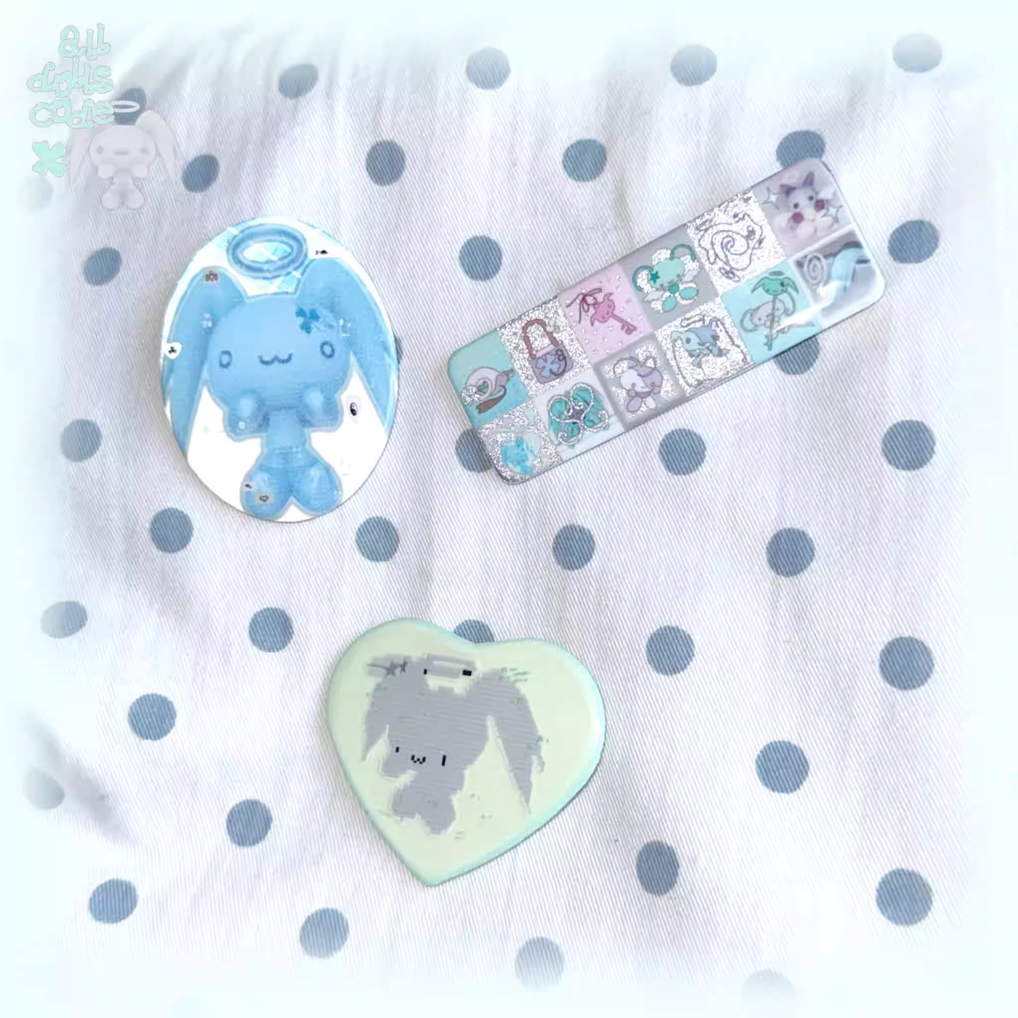 alldollscode Luminous Glitter Reflective badge