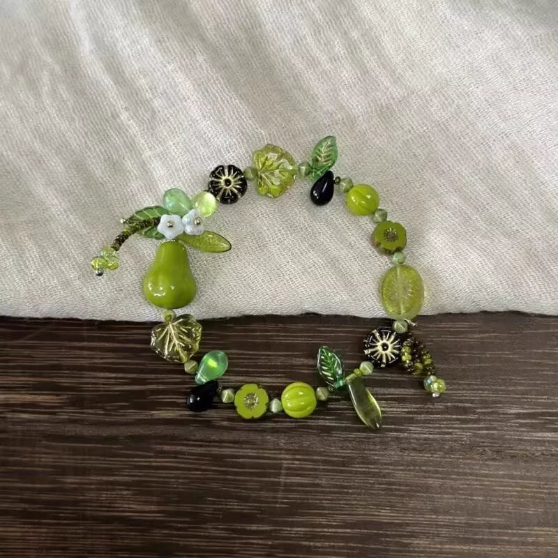 Green Orchard Pear Bracelet