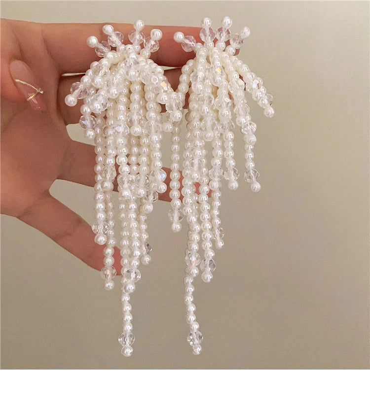 Pearl Tassel Drop Earrings