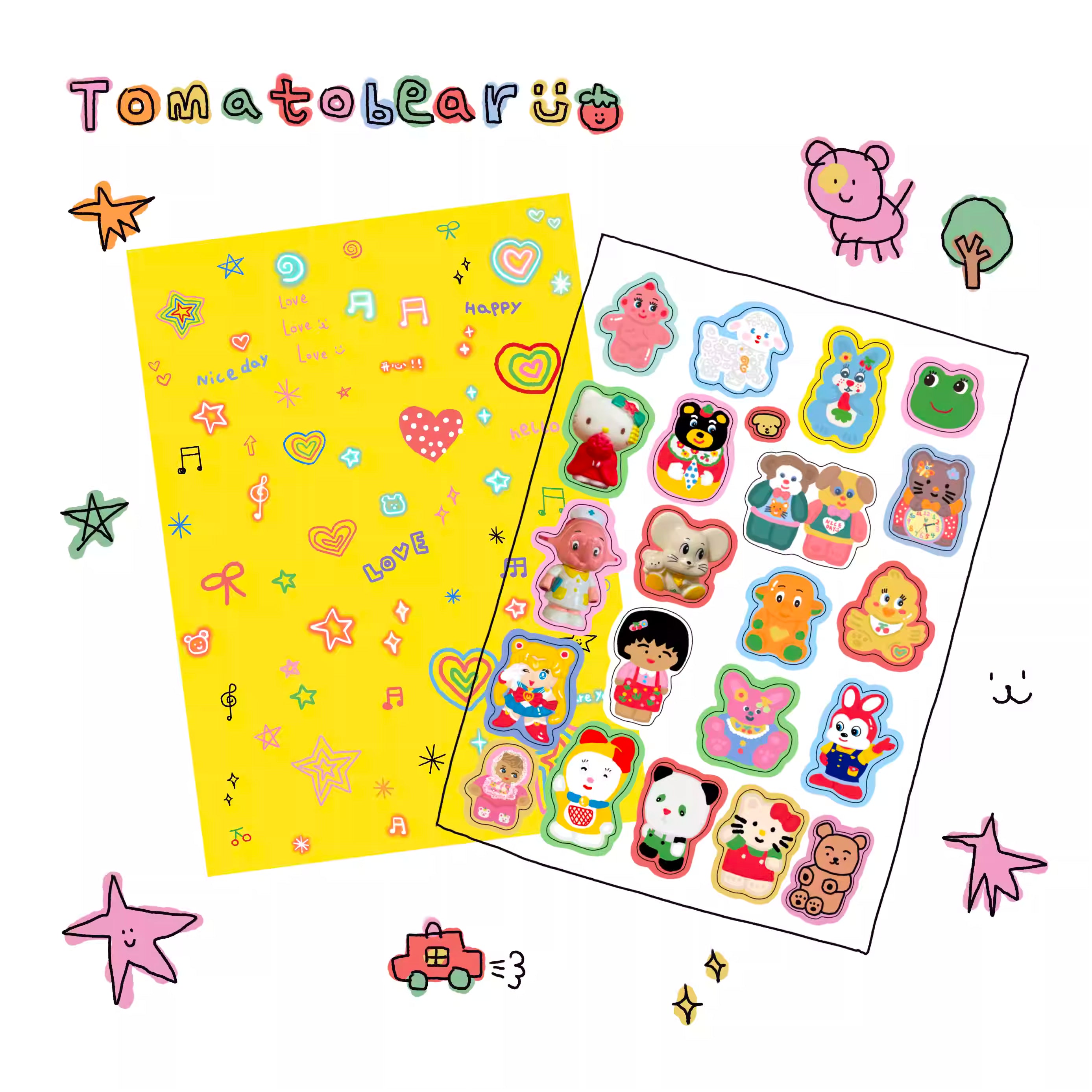 Tomato is a Bear Showa Toy Foam 3D Stickers