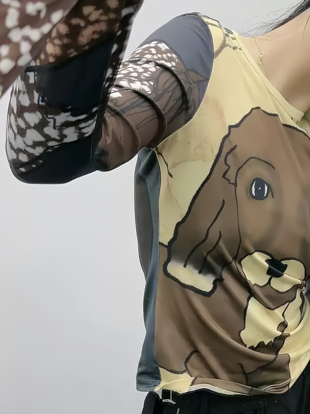 Puppy Patchwork Sleeve Tee