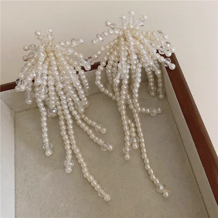 Pearl Tassel Drop Earrings