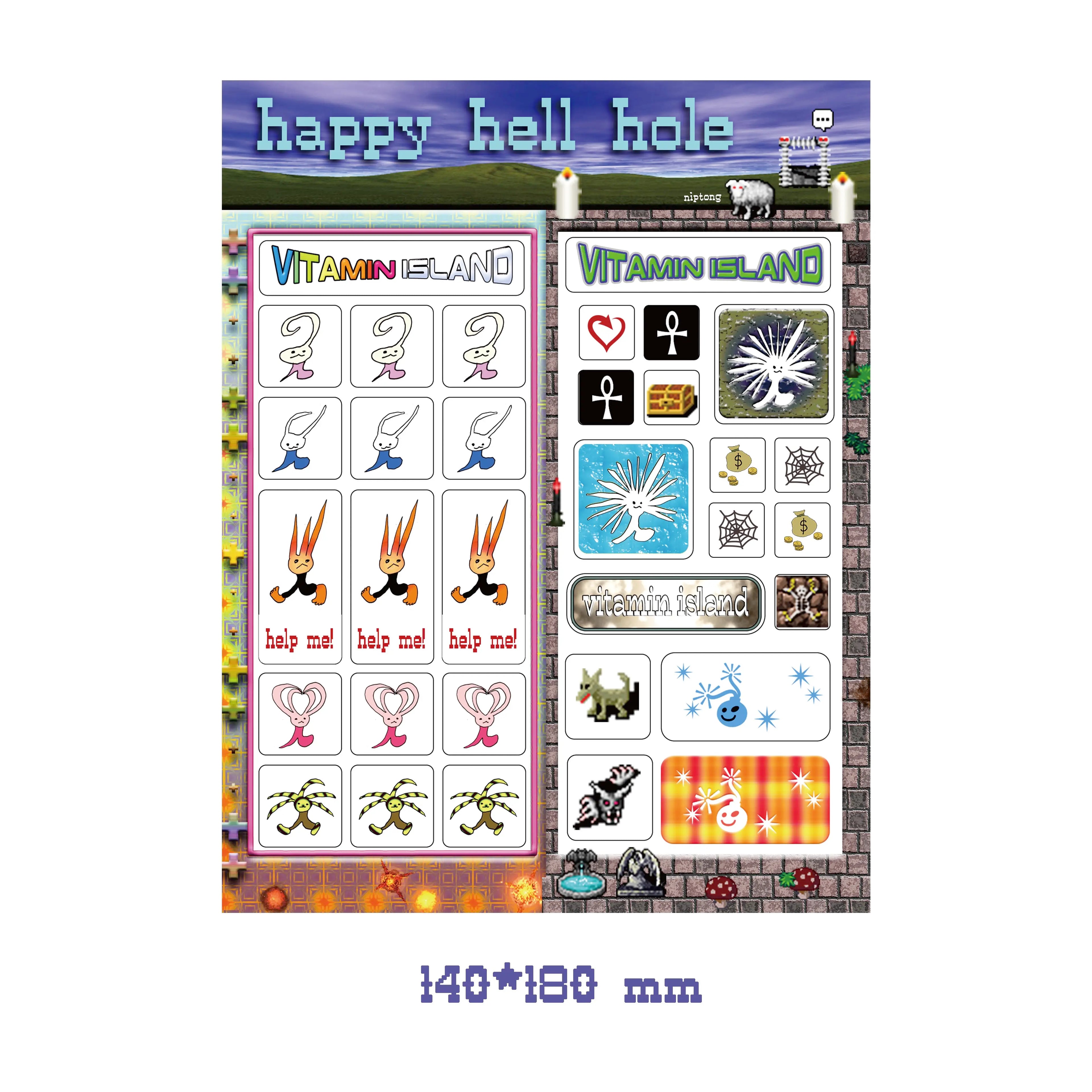 Niptong Happy hell Hole Stickers