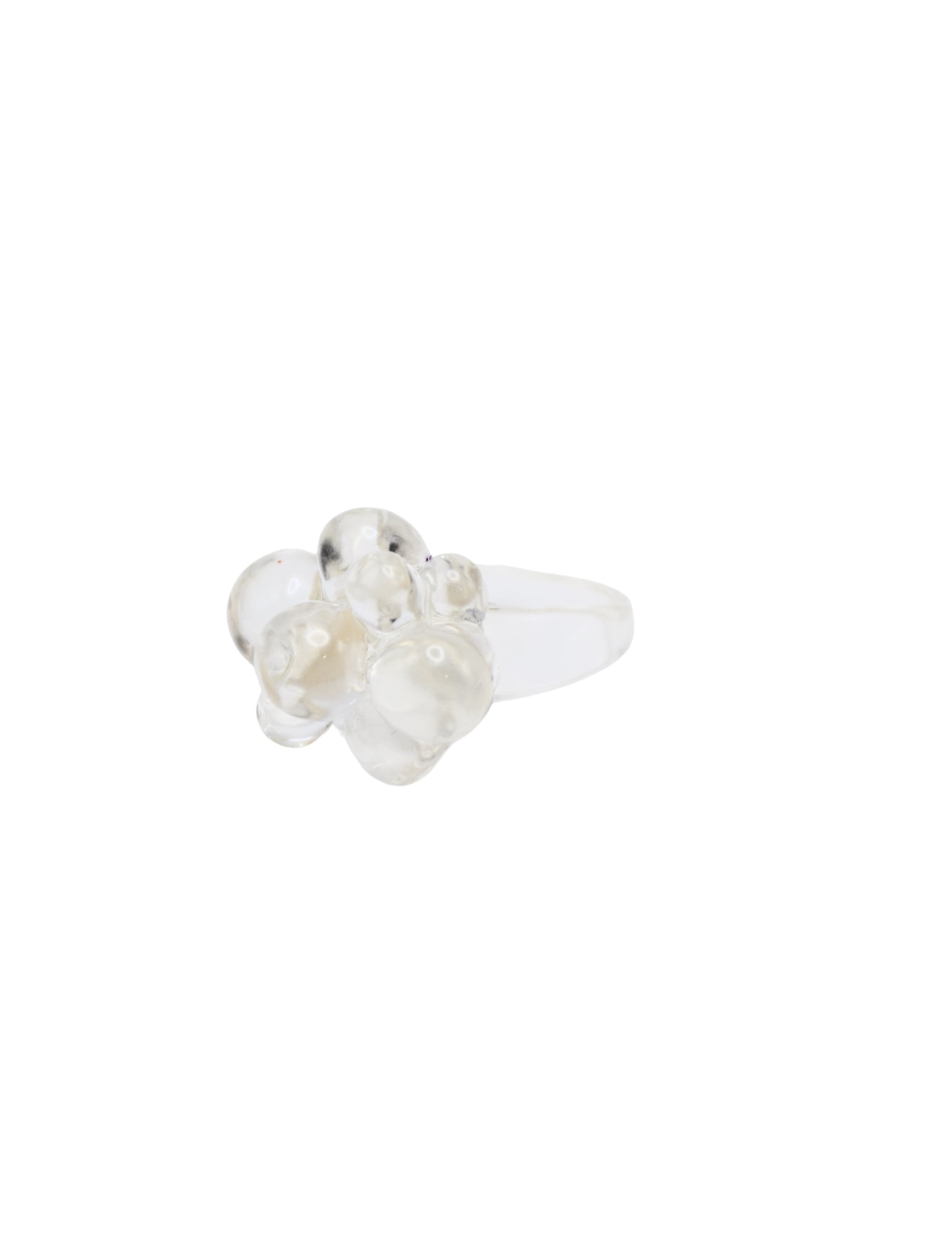 White Resin Floral Ring